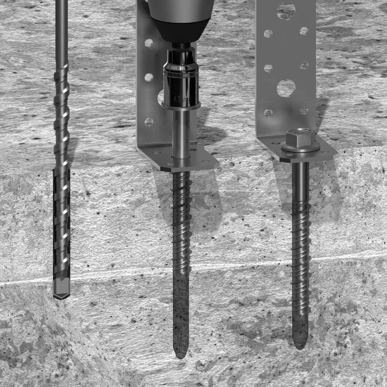 Betonschrauben Sechskantkopf Zinklamelle - PBW | 12,5 x 100 mm | verzinkt | 20 Stk. Betonschrauben mit Sechskantkopf PBW, 12,5x100 mm, silber, 20 Stk., 5x100 mm, gehÀrteter Kohlenstoffstahl 2.