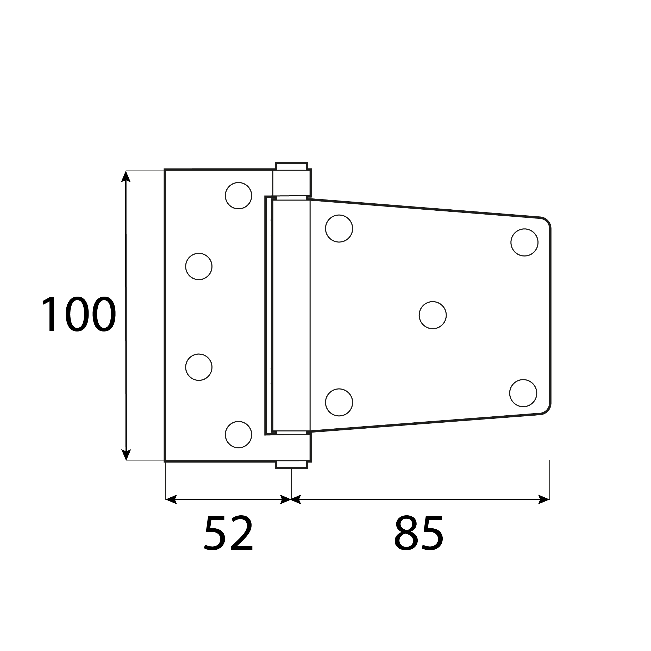 Zawias bramowy samozamykajacy do furtek bram drzwi - ZBC | czarny | 85 mm Zawias bramowy samozamykajacy do furtek bram drzwi - ZBC | czarny | 85 mm