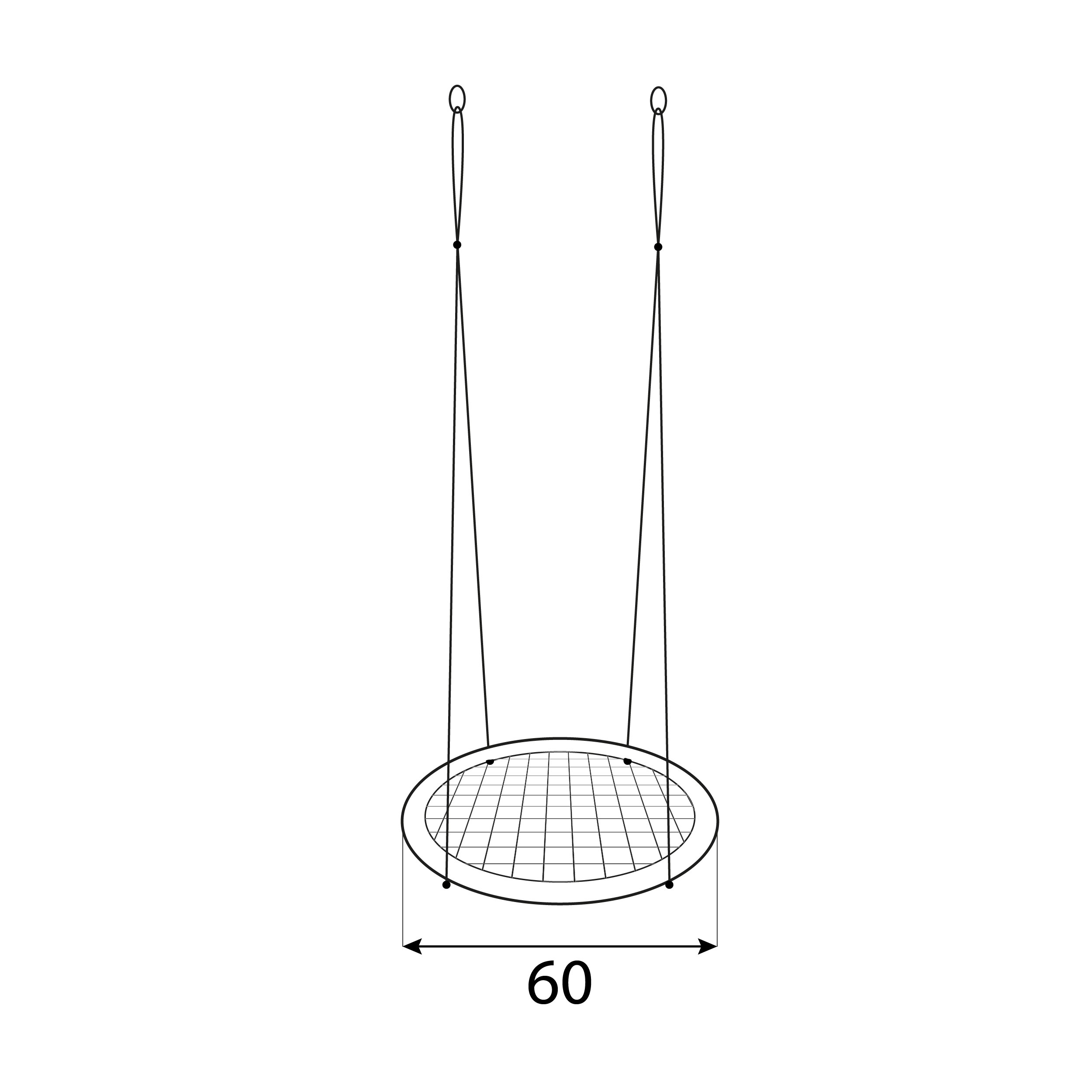 GHS 4 Storchennest-Schaukelsitz, schwarz, PE-Material.