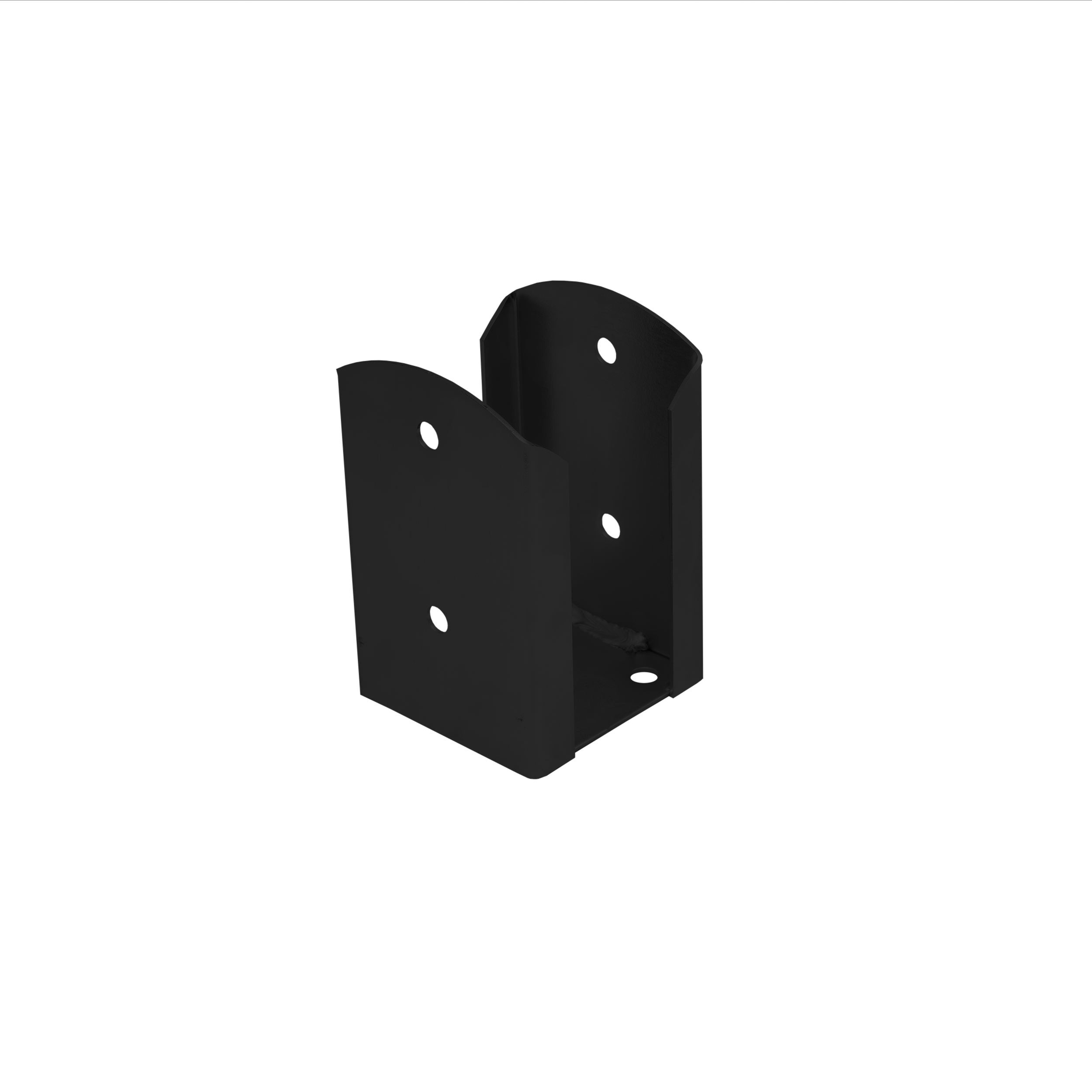 Pfostenträger zum aufdübeln Aufschraubhülse doppelt rechteckig - PSPW | 90 mm | Schwarz Säulenfuß, doppelter rechteckiger Schraubanker PSPW, 90 mm, schwarz, 91x150x2,0 mm.