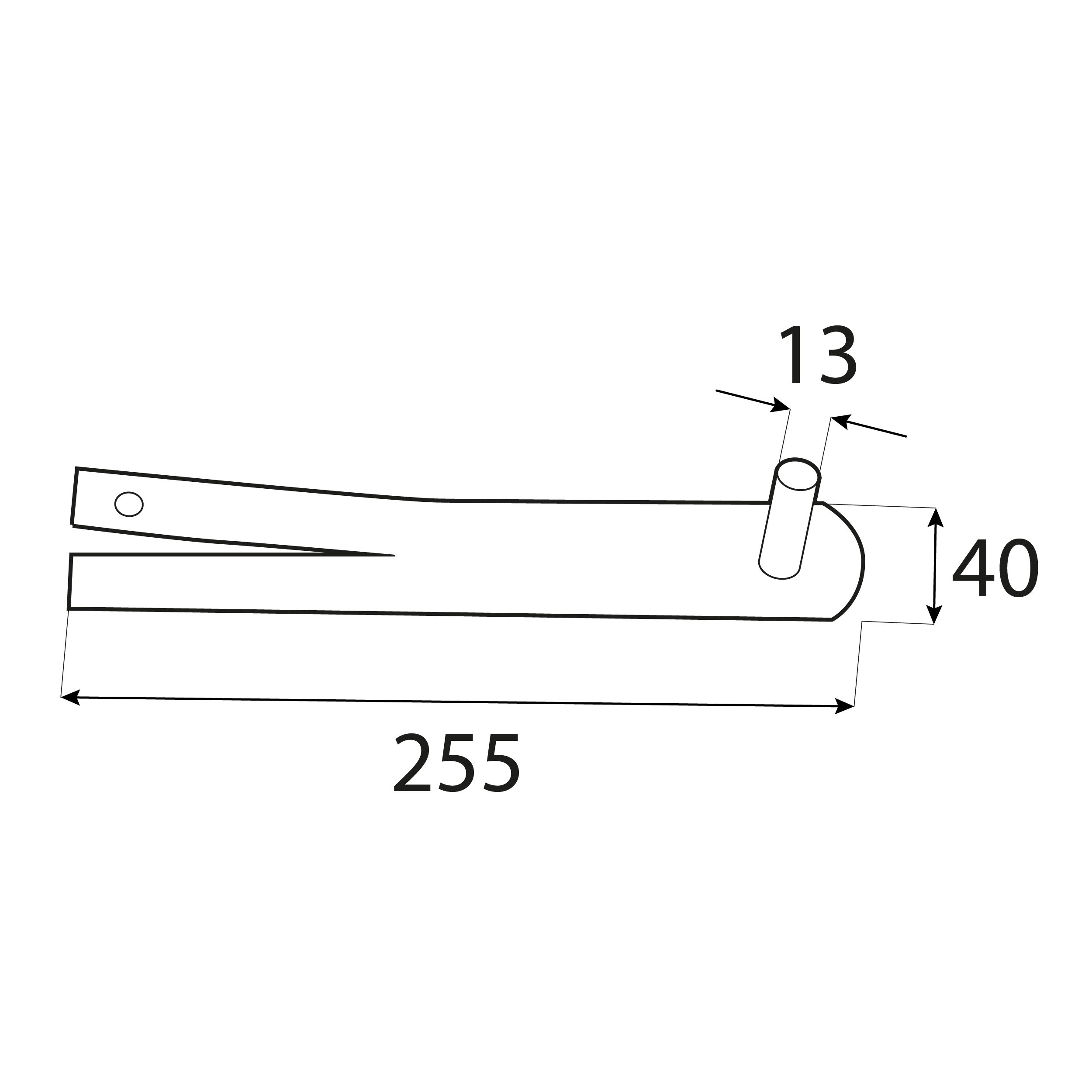 Uchwyt czopowy ozdobny do zawiasów bramowych - CM 13 | 255 mm | Złoty | 13 mm