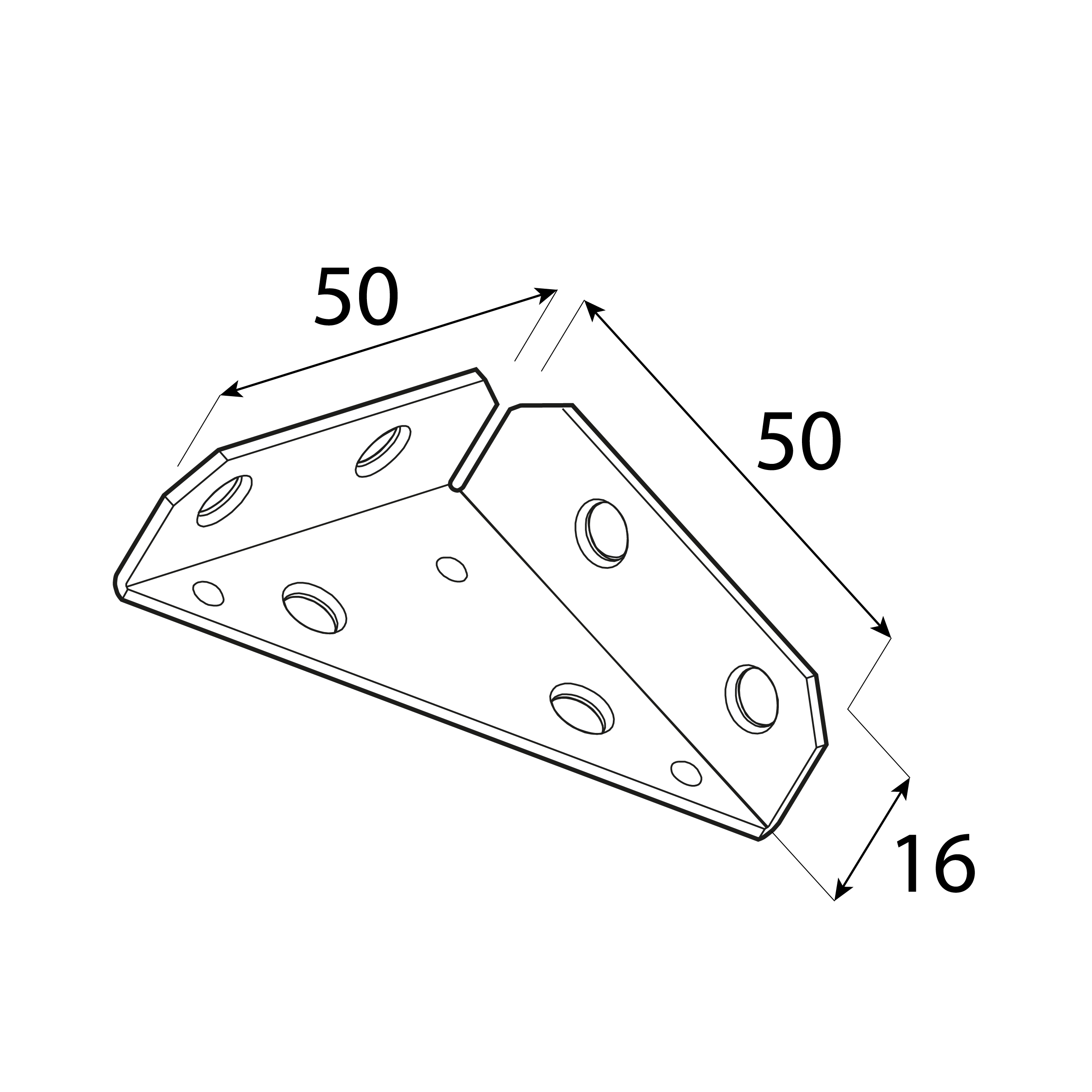 Narożnik skrzyniowy stalowy - NS 50 | 50x50x16 mm | Złoty | 10 szt Narożnik skrzyniowy stalowy - NS 50 | 50x50x16 mm | Złoty | 10 szt