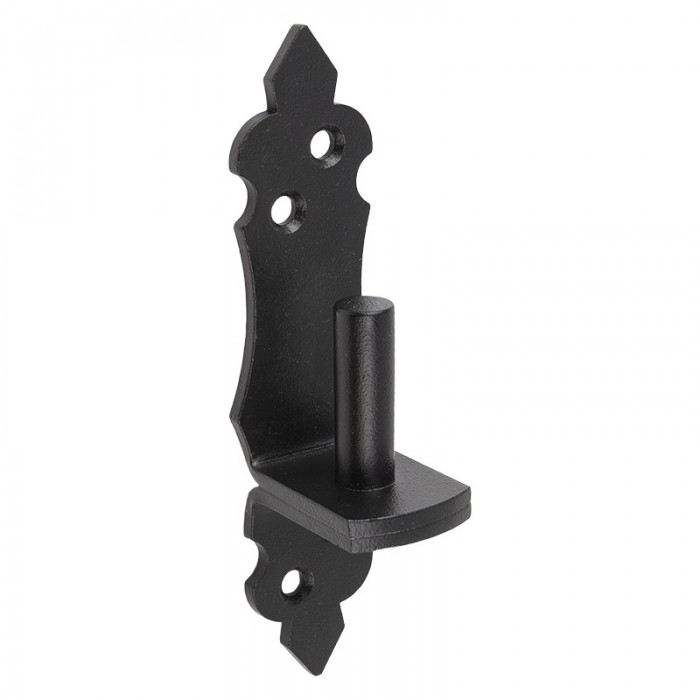 Zierkloben für Torbänder - UCO | schwarz | fi 10 mm | 11 mm Dekorativer Zapfengriff für Torscharniere UCO 10/11, 35 mm, schwarz, 10 mm, 11x120x3,0 mm.