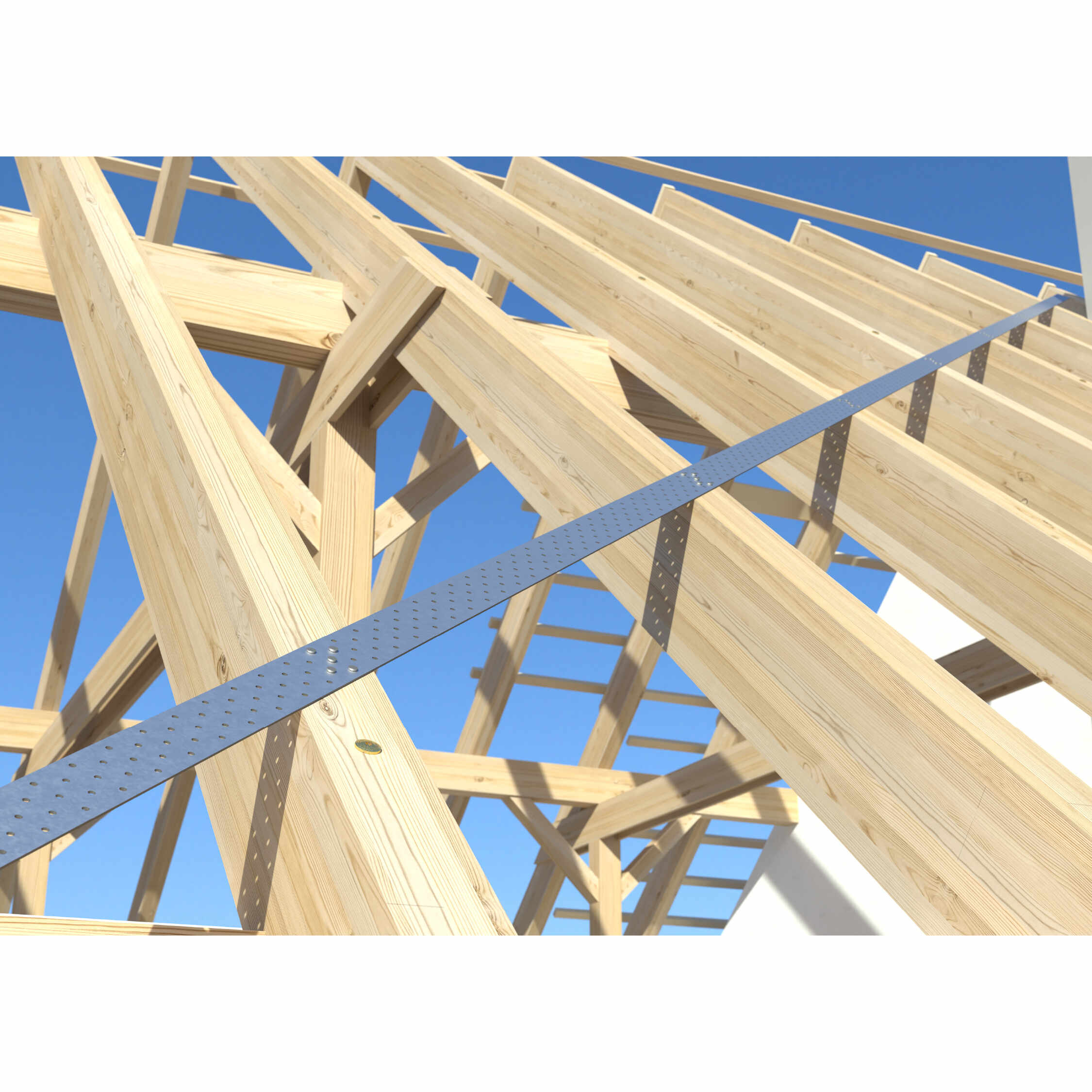 Lochband Montageband Bandeisen Stahl Holzbau Konstruktion - TM 3 | 10 m Perforiertes Stahlbau-Zimmerband, 10 m, TM 3 1.