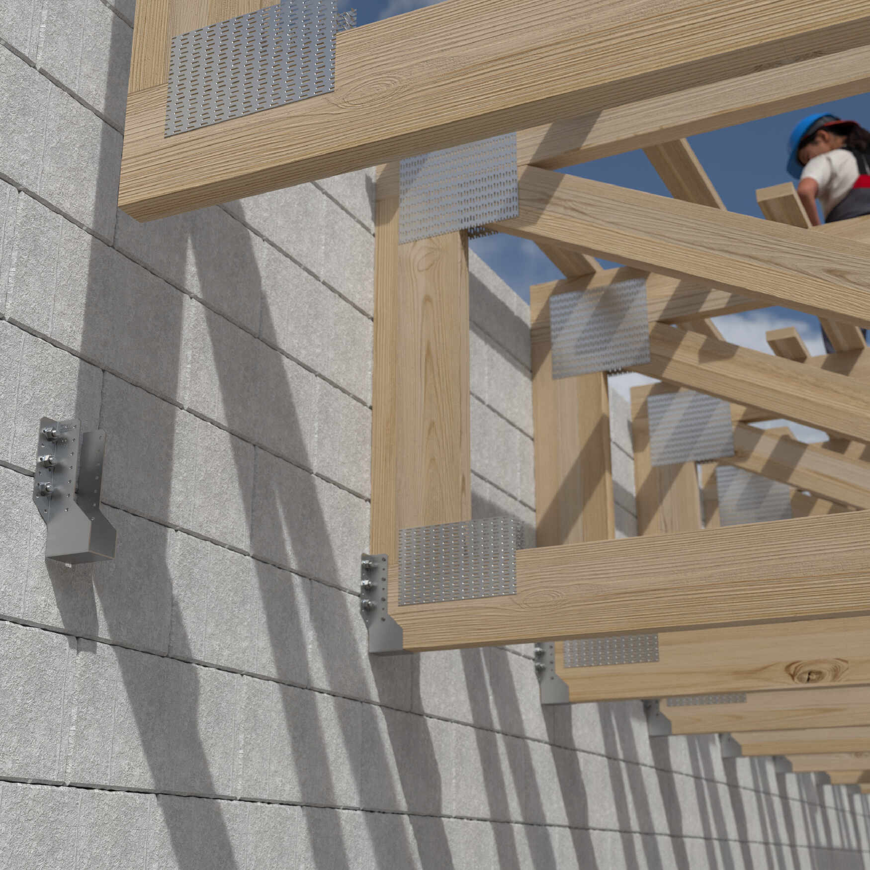 Wieszak belki uchwyt belki drewnianej - WB 20 | 64x128x75 mm | Srebrny