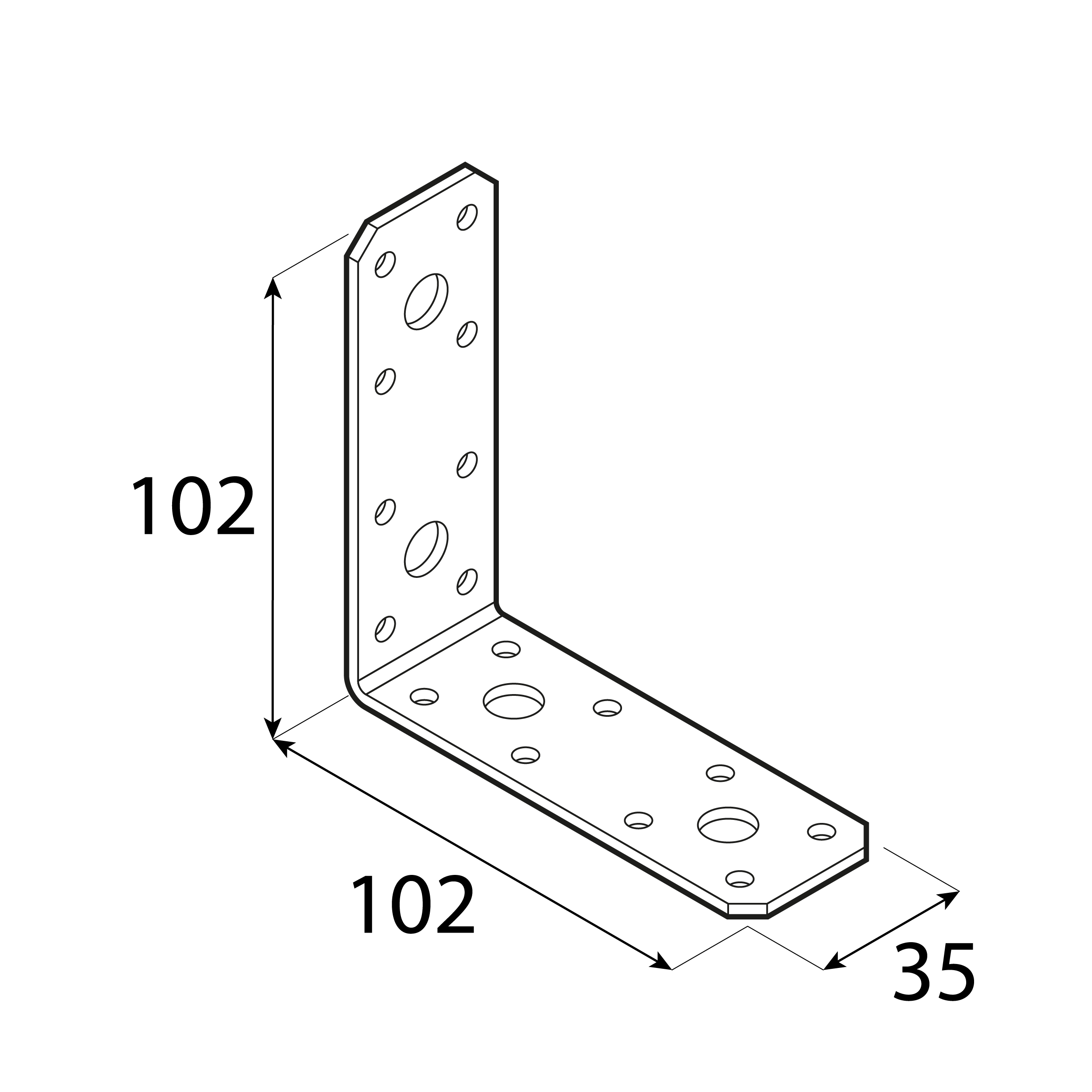 Winkelverbinder Verbindungswinkel Lochplattenwinkel Holzverbinder feuerverzinkt - KL 6 | 102x102x35 mm | 2,5 mm Zimmerei-Verbindungswinkel KL 6, 102x102x35 mm, 2,5 mm, 102x102x35x2,5 mm, DX51D Baustahl, silber, Schuss 2.
