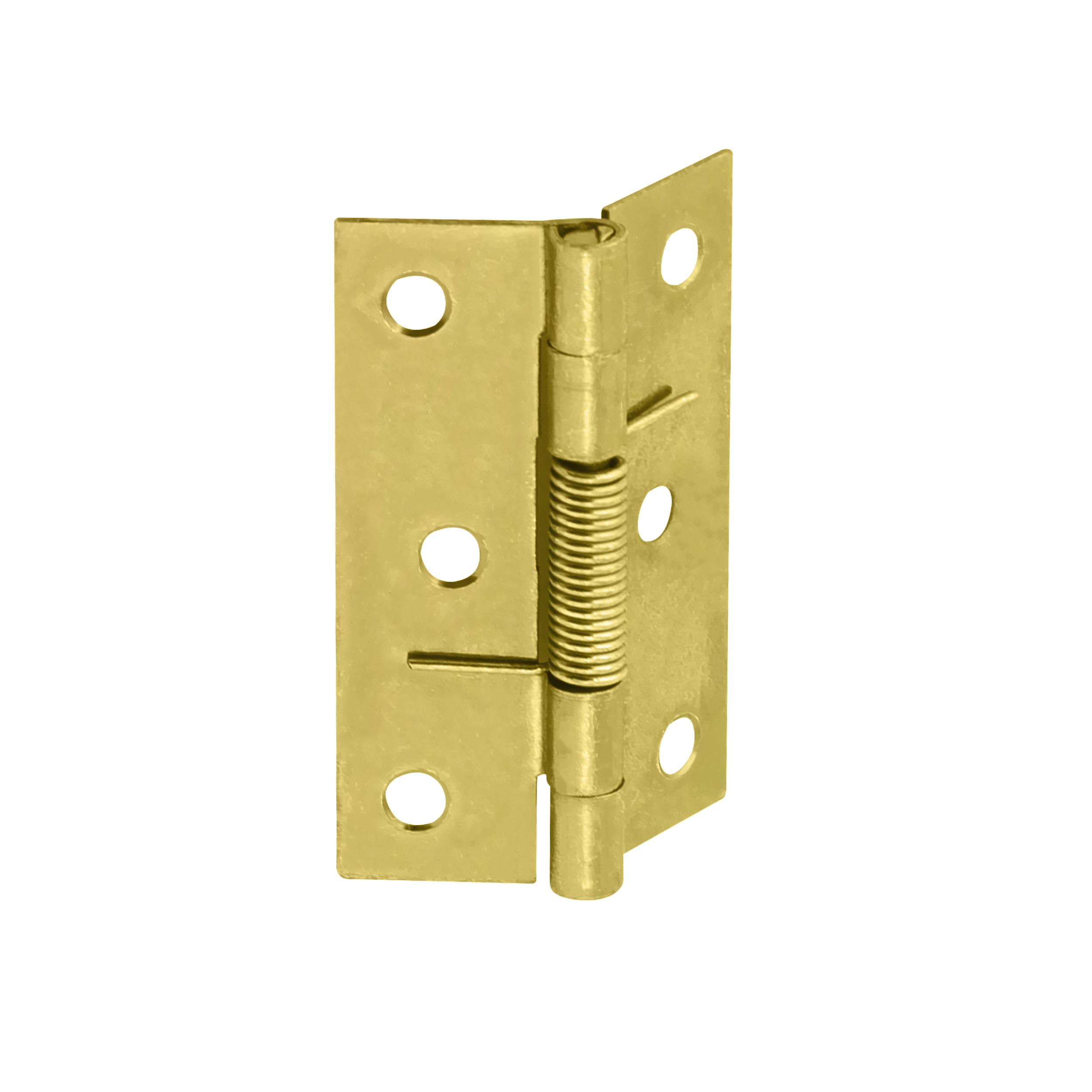 Federscharnier - ZSS | verzinkt | 44x60 mm Selbstschließendes Flachbauscharnier mit Feder ZSS 60, 44 mm, gold, 60 mm, 60x44x1,0 mm.