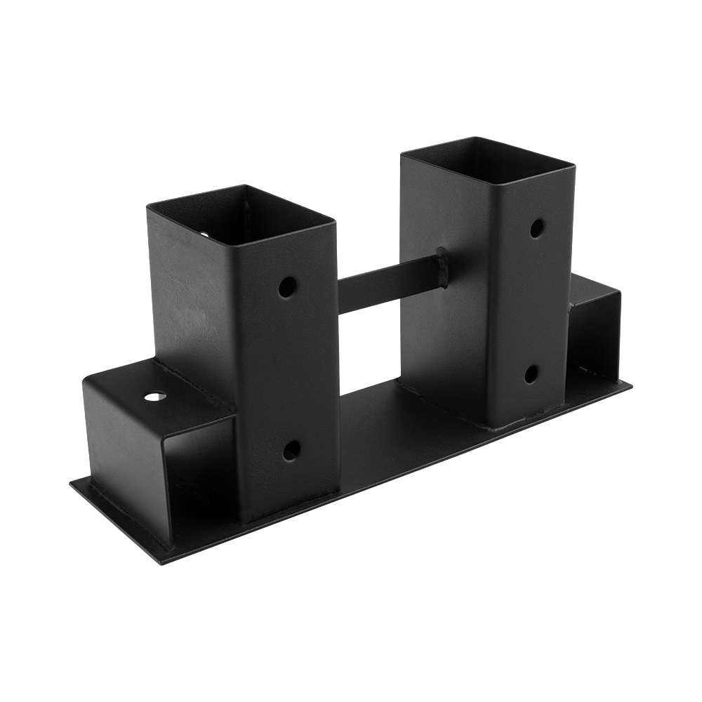 Eckverbinder für Kaminholzregal SEV 1, schwarz, 150x335x100x2,0 mm, S235-Baustahl.