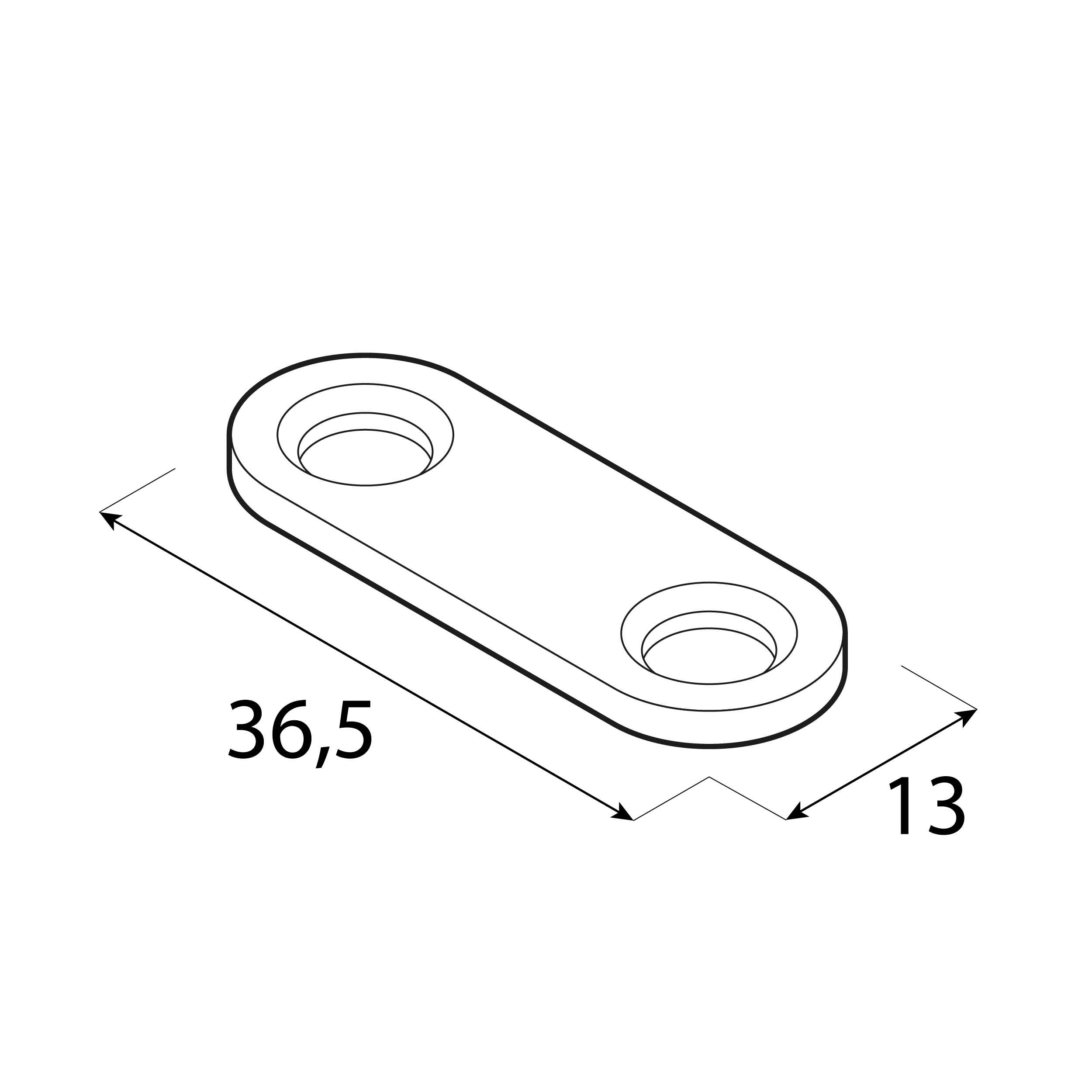 Flachverbinder rund Montageverbinder Verbindungsblech verzinkt - FLW 40 | 36,5x13 mm | 25 Stück Rundmontageverbinder FLW 40, 36, 5x13 mm, 25 Stk., DC01 Baustahl, silber, Schuss 1.