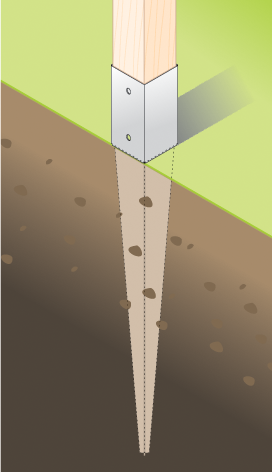 Podstawa słupa wbijana 45 mm - PSG 45/550 Podstawa słupa wbijana 45 mm - PSG 45/550