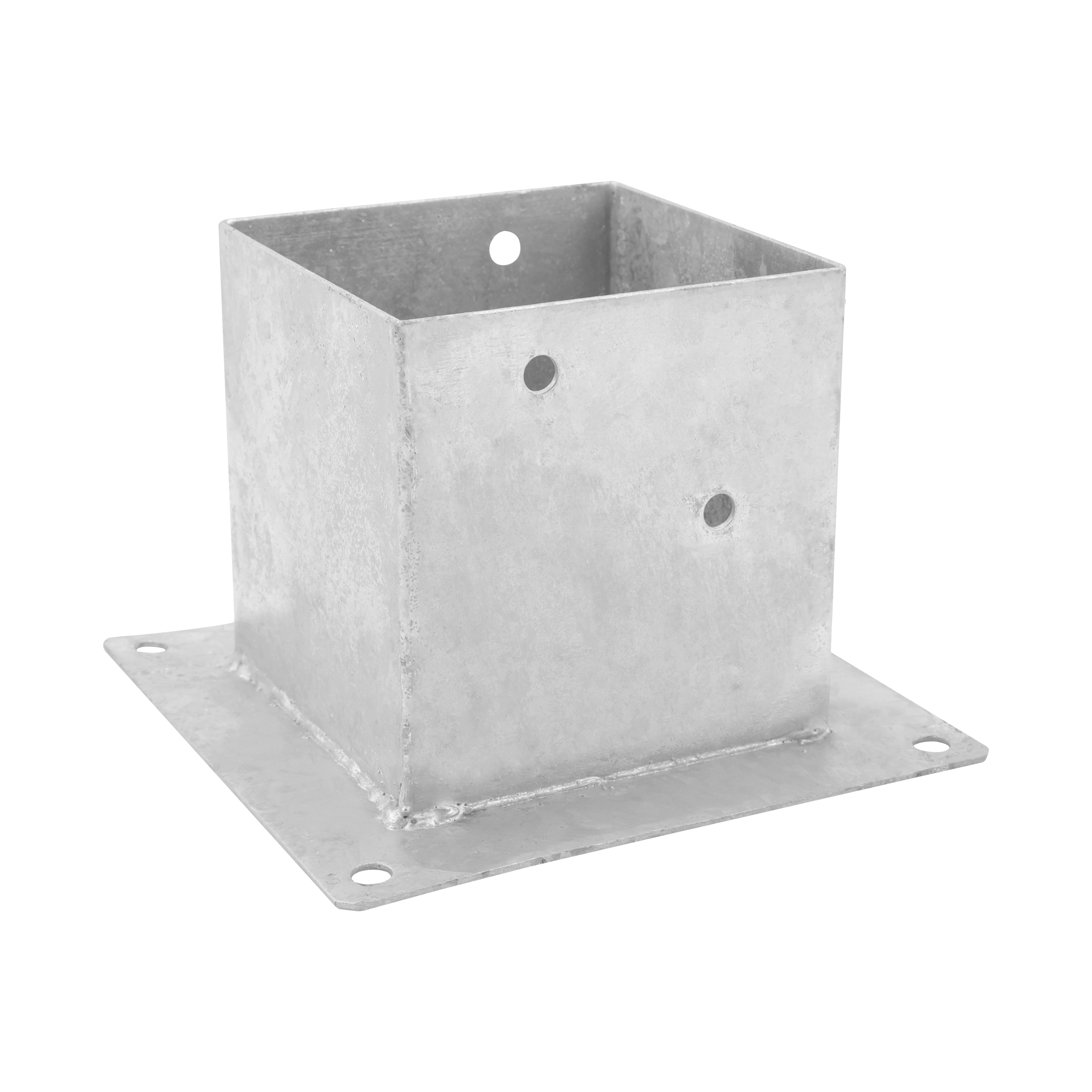 Podstawa słupa kotwa przykręcana z podstawą prostokątną - PSP | 140 mm | Srebrny