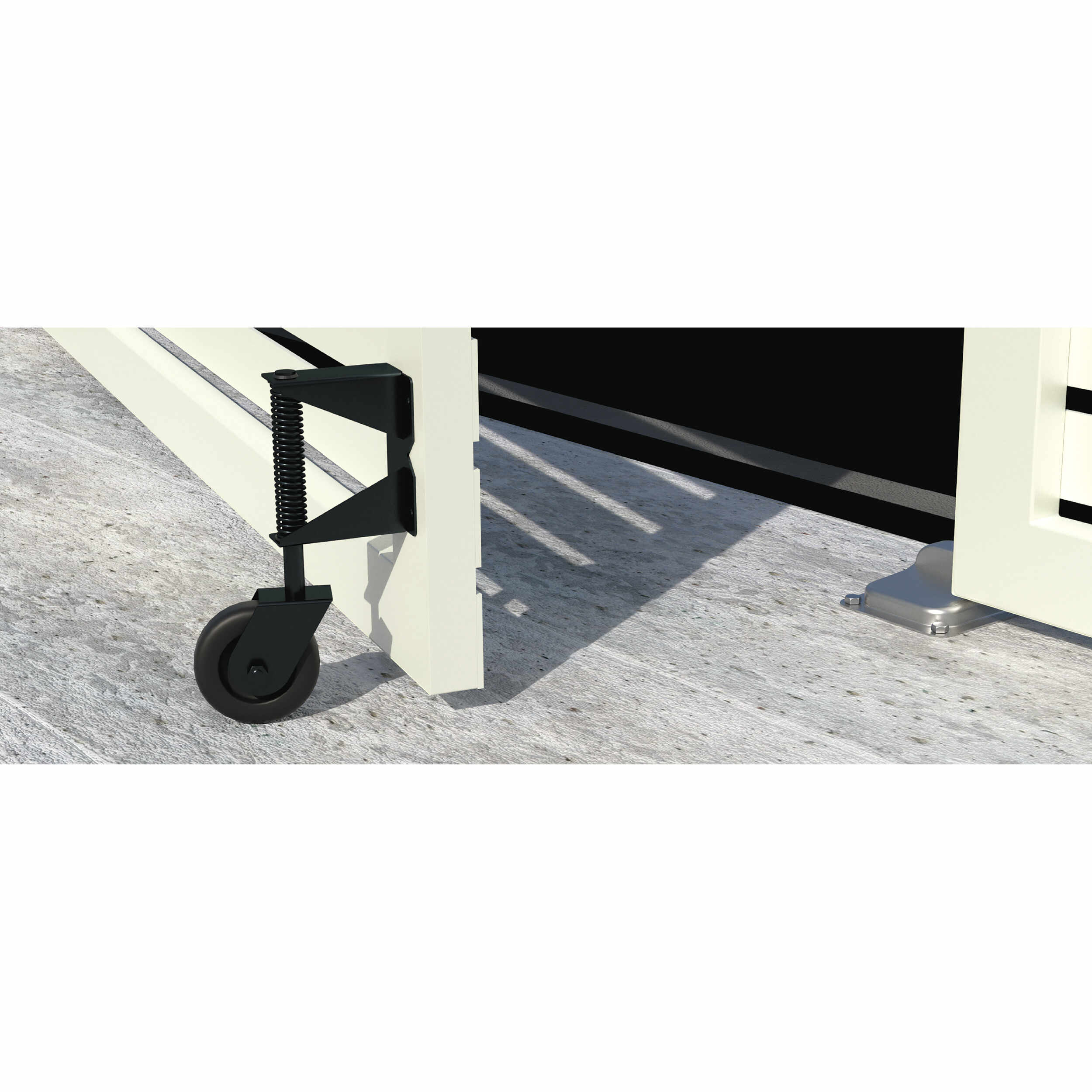 Torrolle für Tor - SBK | schwarz SBK-Torrad, schwarz, 285x200x67x2,5 mm, DC01-Baustahl, montagefertig.