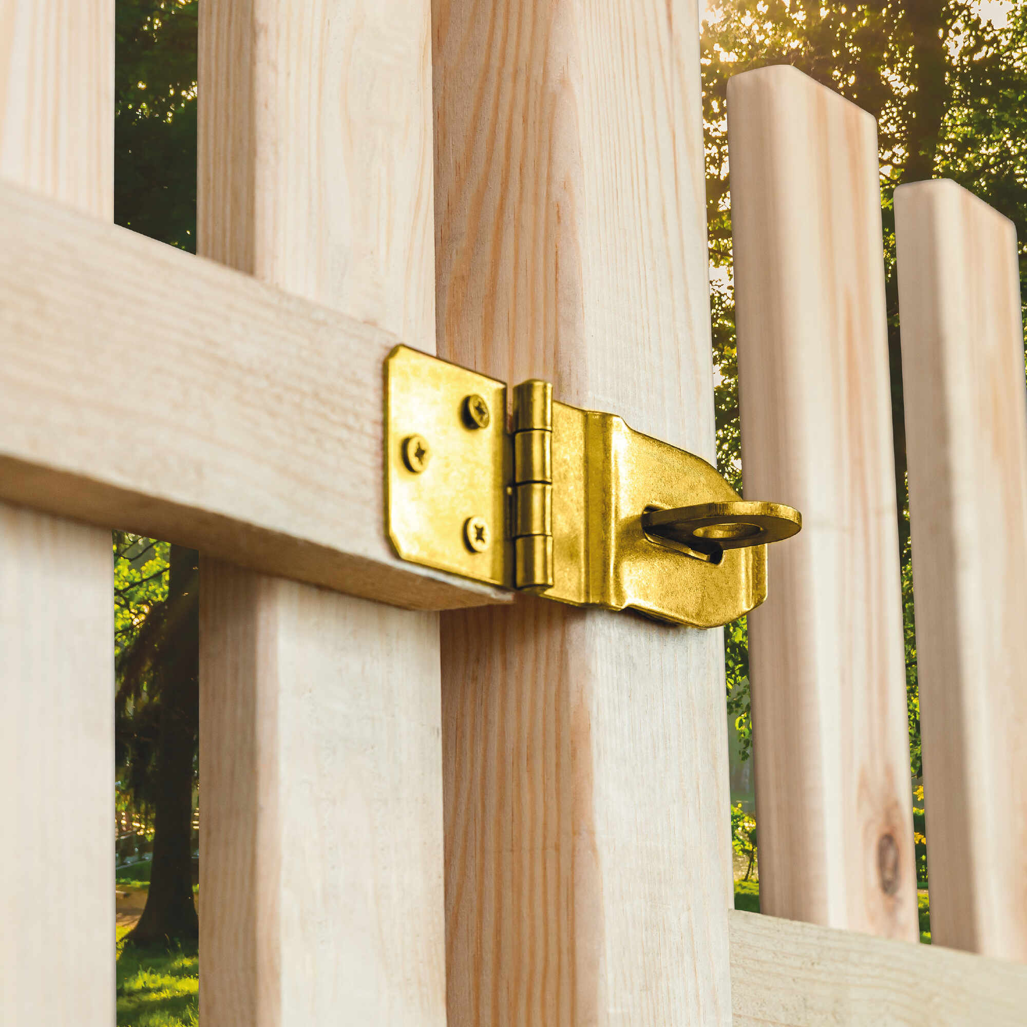 Gerade Überfalle für Tore - ZZP | verzinkt | 90 mm Scharnier mit geradem Schloss ZZP, Gold, 80 mm, 90x80x45x1,5 mm, Baustahl DC01 1.