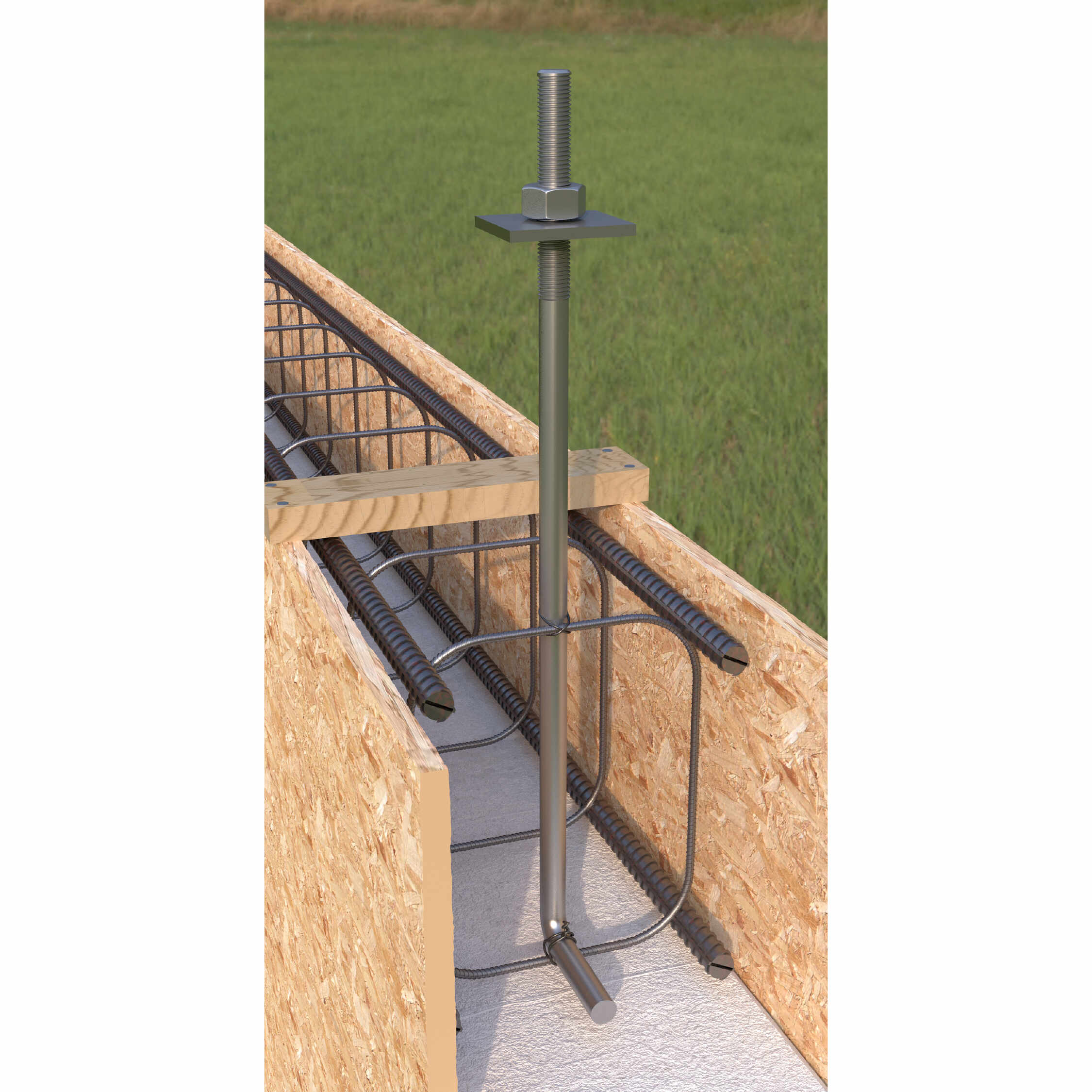 Schwellenhalter Mauerlattenanker Sparrenanker Bauanker geölt - SK 250 | 250 mm Bauanker für Wandpaneele SK 250, 250 mm, Baustahl S235 1.