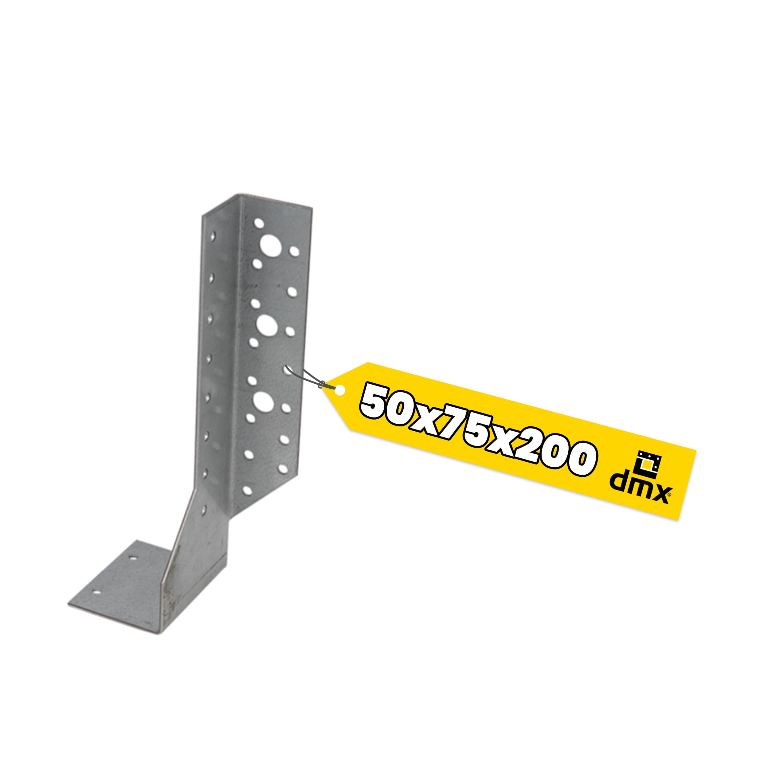 Wieszak belki dzielony prawy - WBD 200 P | 50x200x75 mm | Srebrny