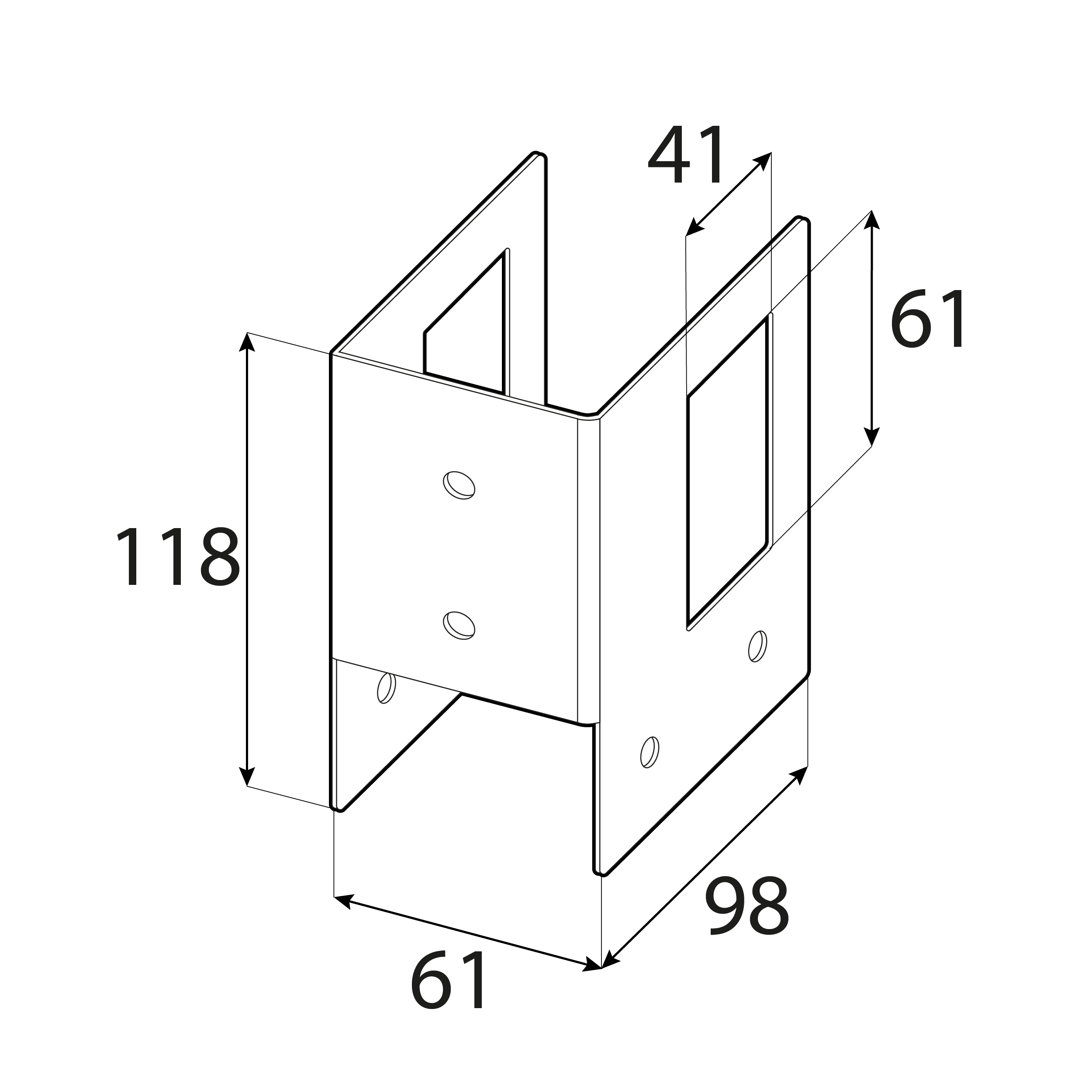 Łącznik narożny do stojaka na drewno - SEK 1 | 65x118x100 | czarny Łącznik narożny do stojaka na drewno - SEK 1 | 65x118x100 | czarny