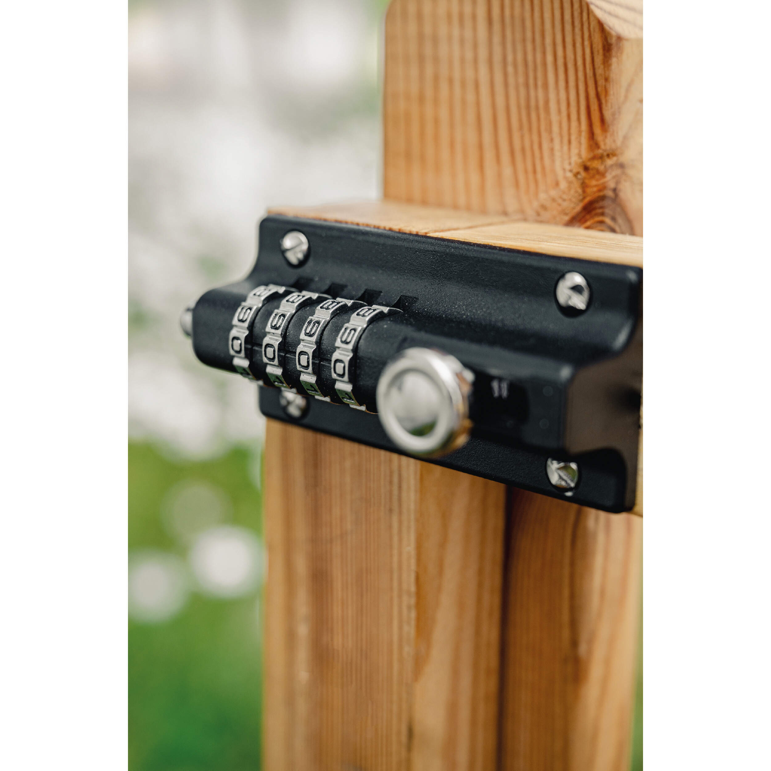 Zasuwka z zamkiem szyfrowym do furtki - WHS | Czarny | 123 mm