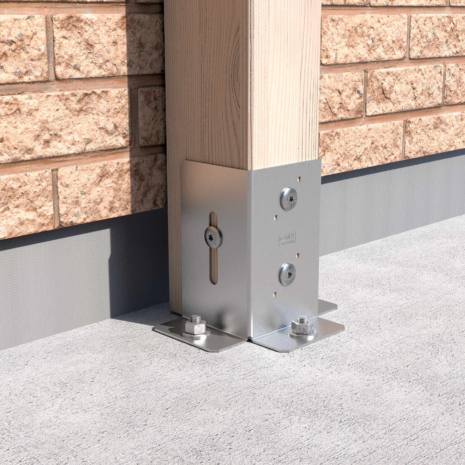 Podstawa słupa kotwa przykręcana otwarta z regulacją - PSD DX | 150 mm | Srebrny Podstawa słupa kotwa przykręcana otwarta z regulacją - PSD DX | 150 mm | Srebrny