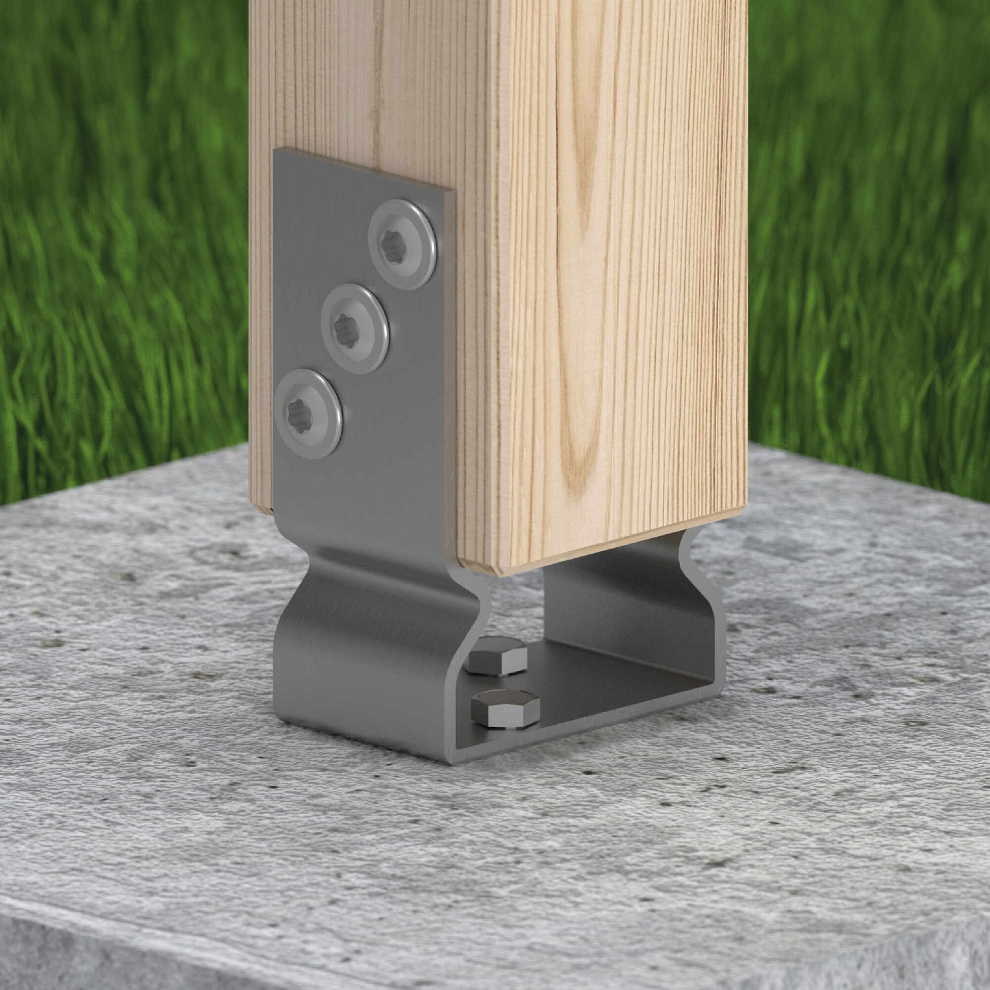 Pfostenträger zum aufdübeln U-Form Pfostenanker - PSOZ | 70 mm | feuerverzinkt Säulenfuß-Schraubanker auf Beton Typ U mit PSOZ-Versatz, 70 mm, silber, 71x150x60x4,0 mm silber.