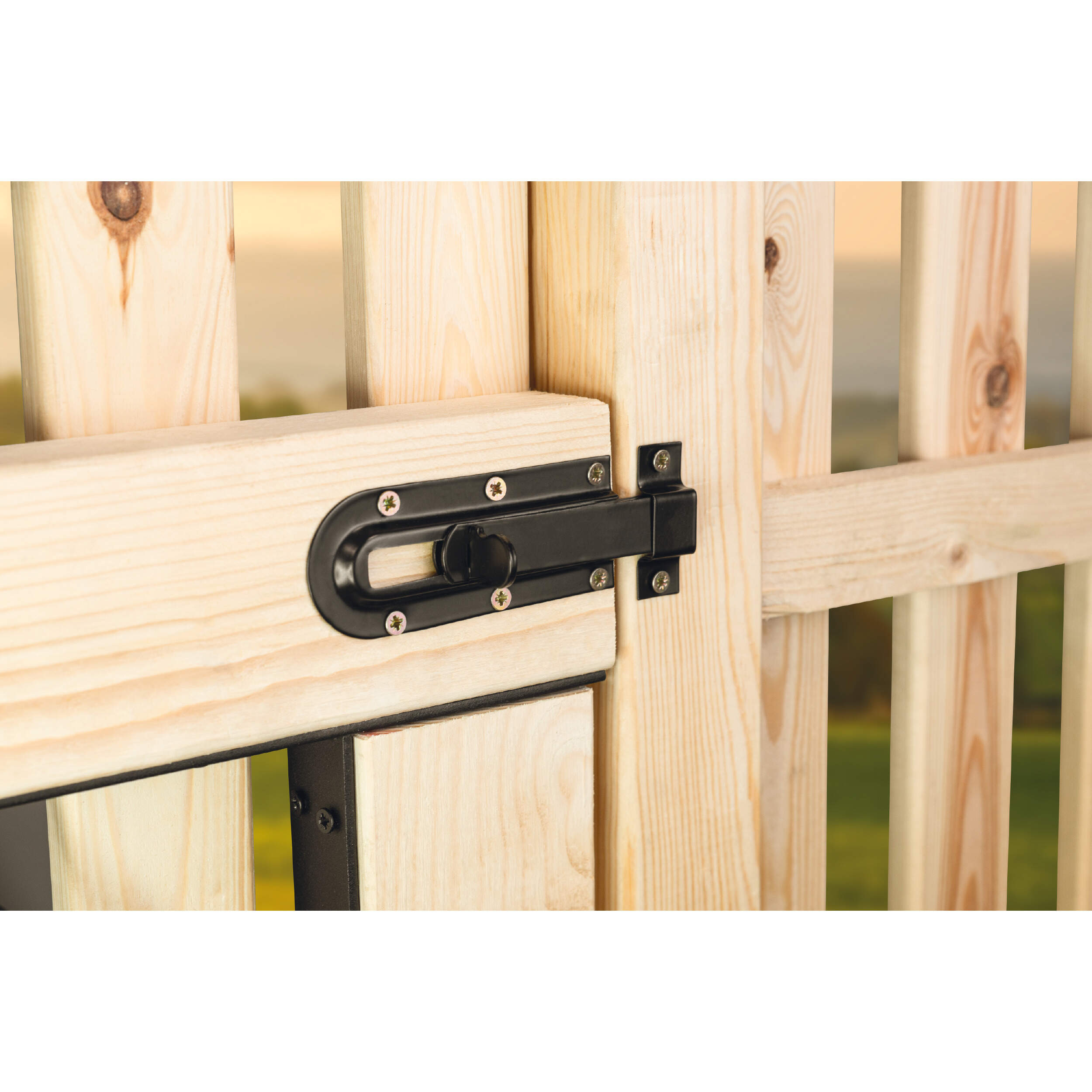 Zasuwka zamknięcie z ryglem prostym do furtek czarna - WZD | Czarny | 140 mm