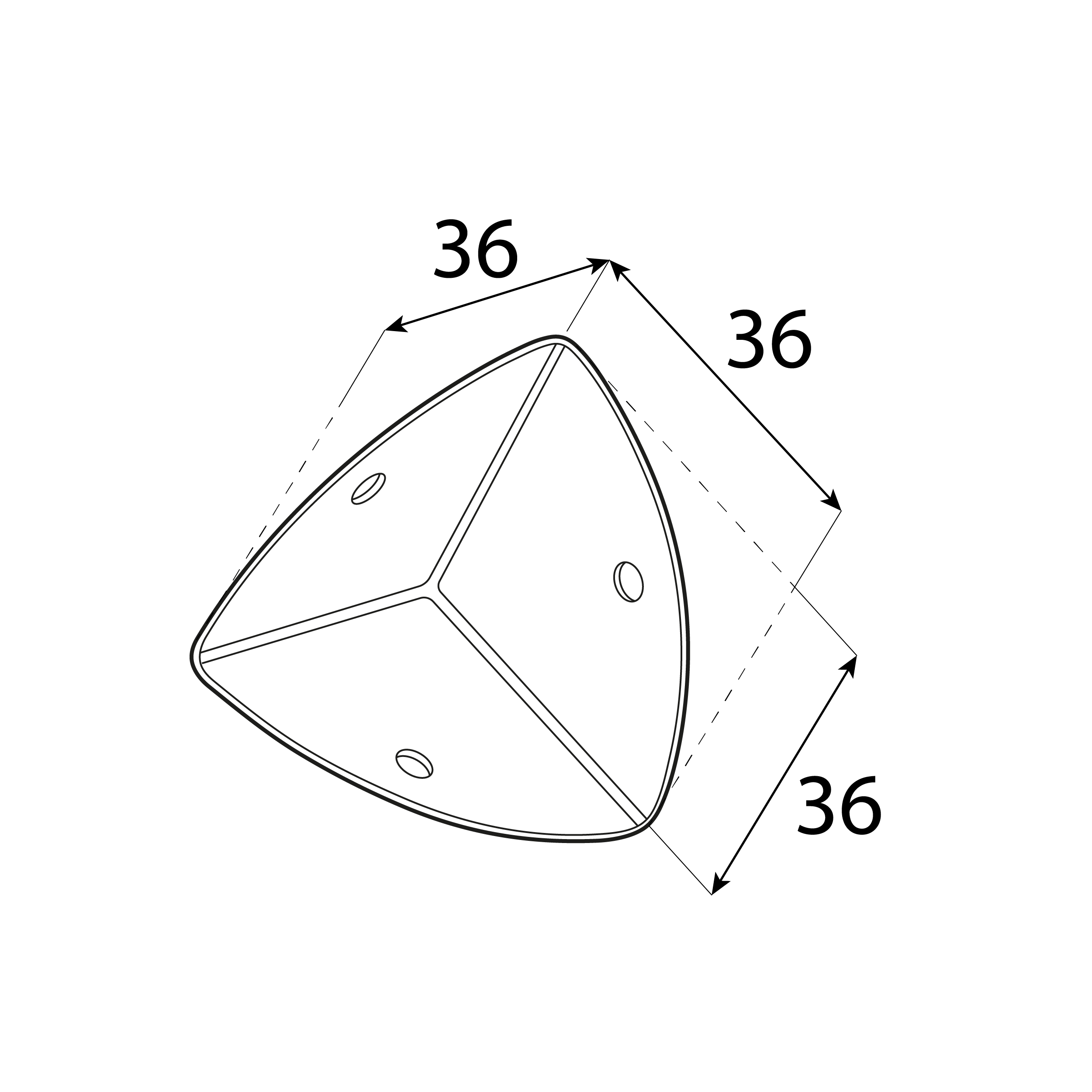 Narożnik skrzyniowy stalowy - NS 36 | 36x36x36 mm | Srebrny | 20 szt Narożnik skrzyniowy stalowy - NS 36 | 36x36x36 mm | Srebrny | 20 szt