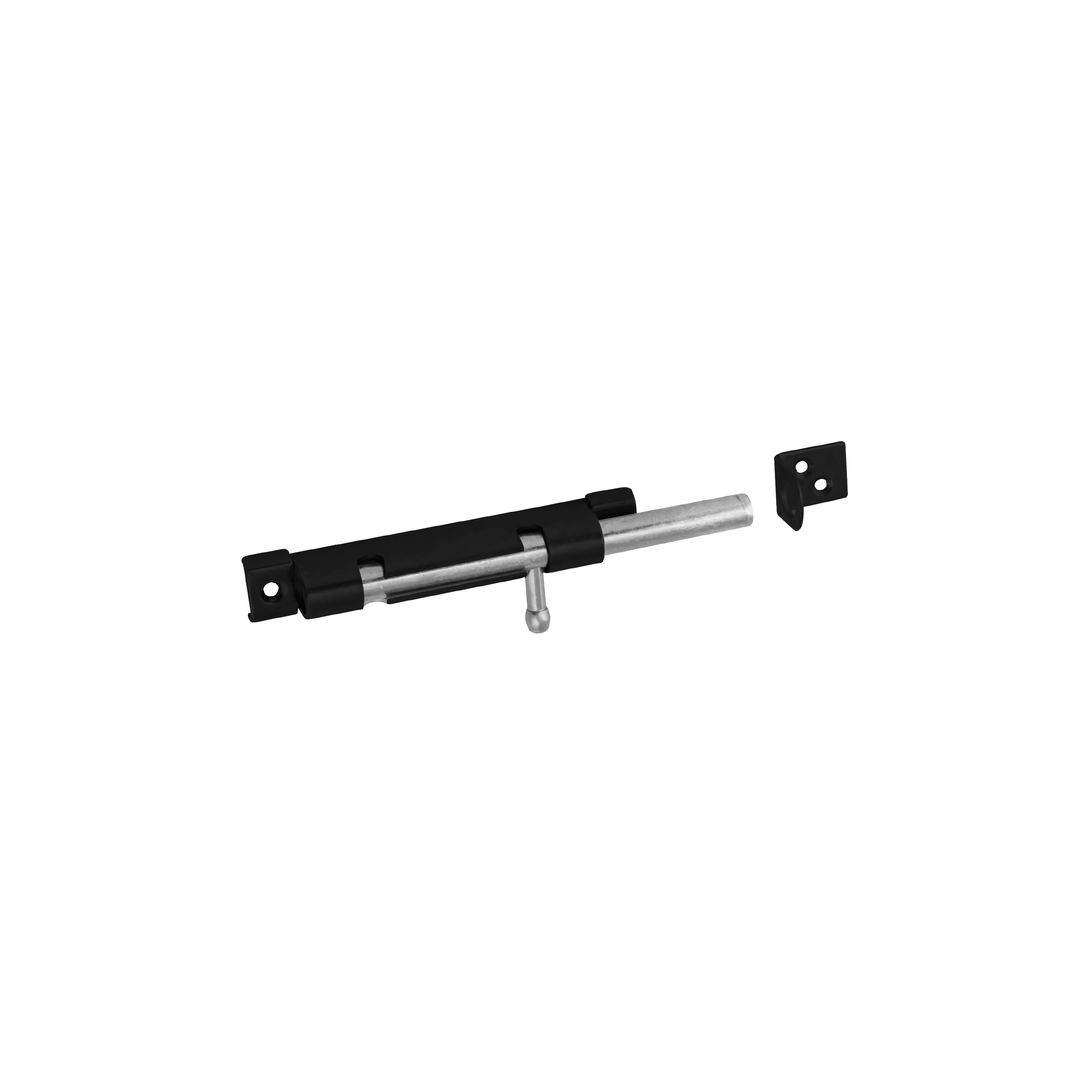 Riegel mit Rundriegel WOS 100, 100 mm, schwarz, 100x10 mm.