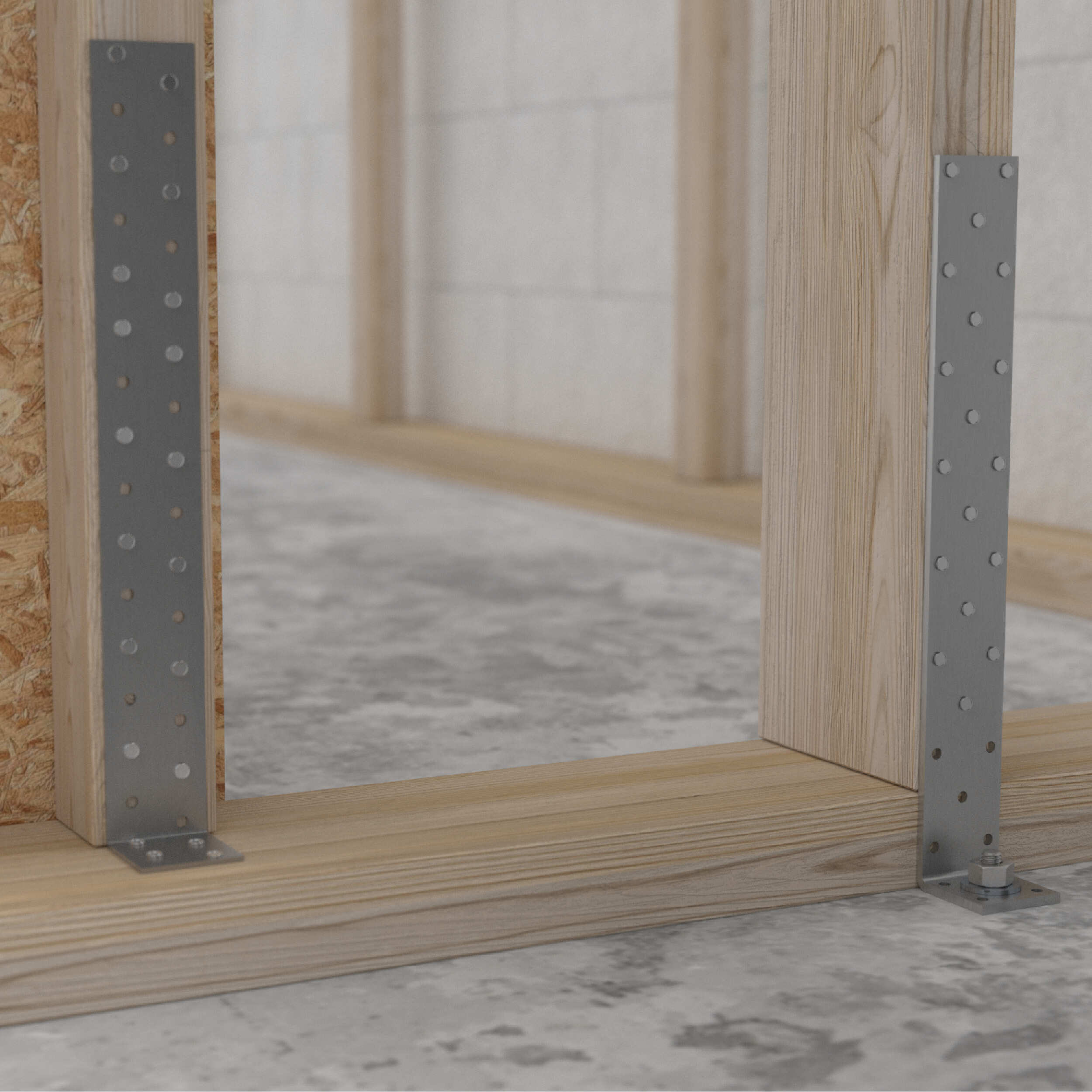 Kątownik uniwersalny do kotwienia drewna w betonie - KK 2 | 300x40x40 mm | 2 mm