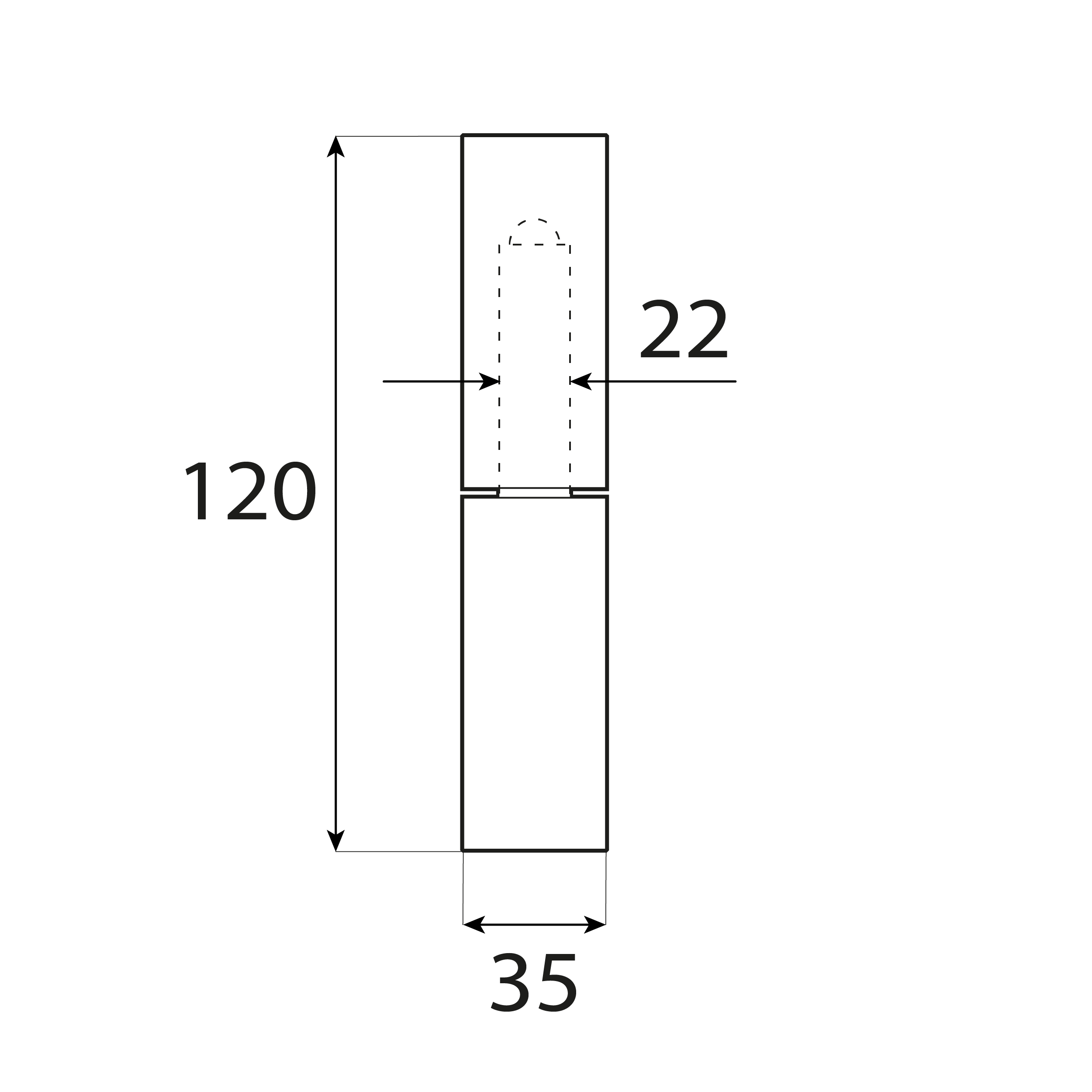 Gedrehtes Anschweißscharnier mit Kugel - ZTK | Ø 35 | 130 mm Gedrehtes Scharnier mit Anschweißkugel für Schlupftor ZTK 35, Stahl, 130 mm, 35x130 mm 2.