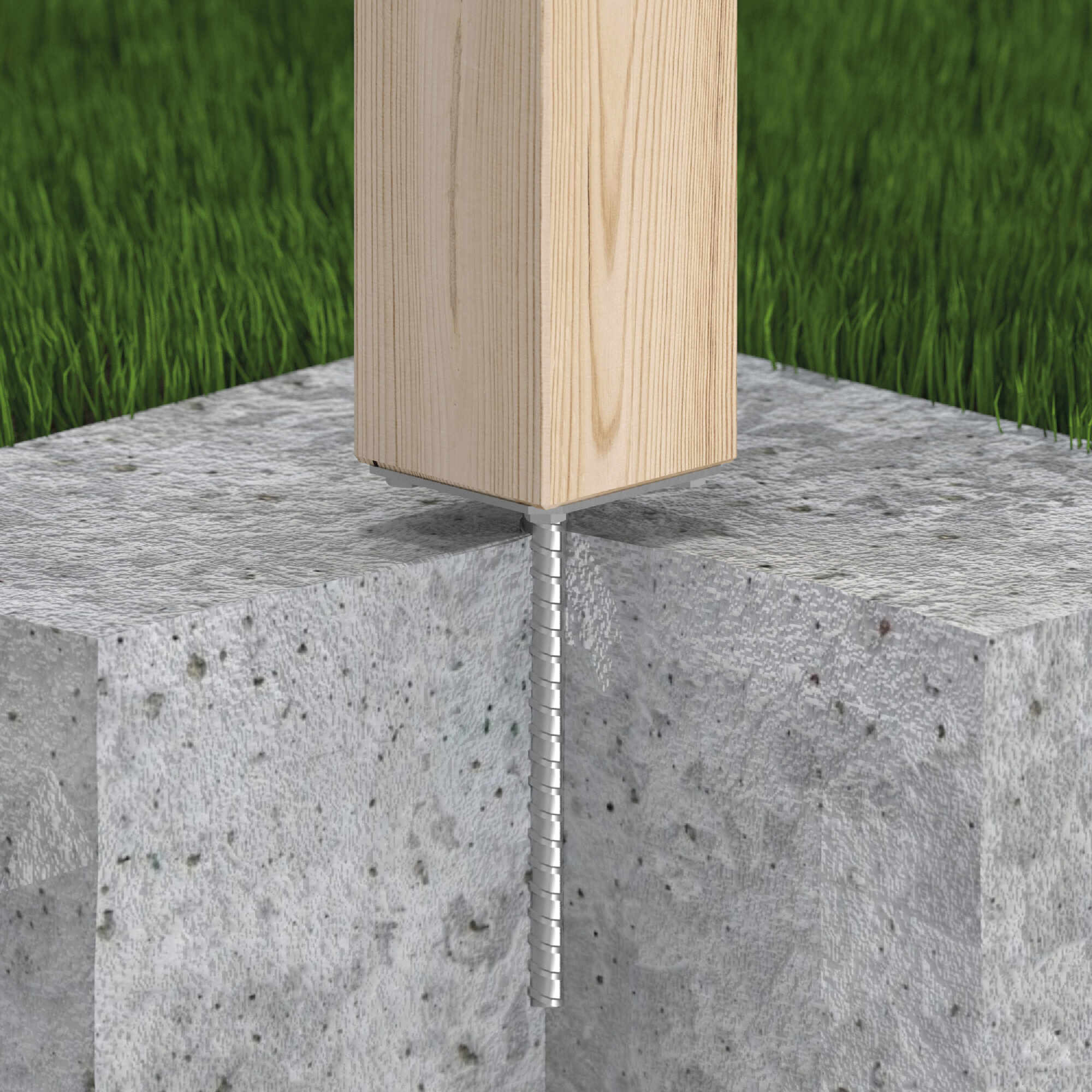 Flacher Pfostenträger zum Aufdübeln Pfostenanker Stützen Betonanker - PPS | 80-90 mm | verzinkt Mastfuß-Flachbetonanker PPS, 80-90 mm, 80x202 mm 1.