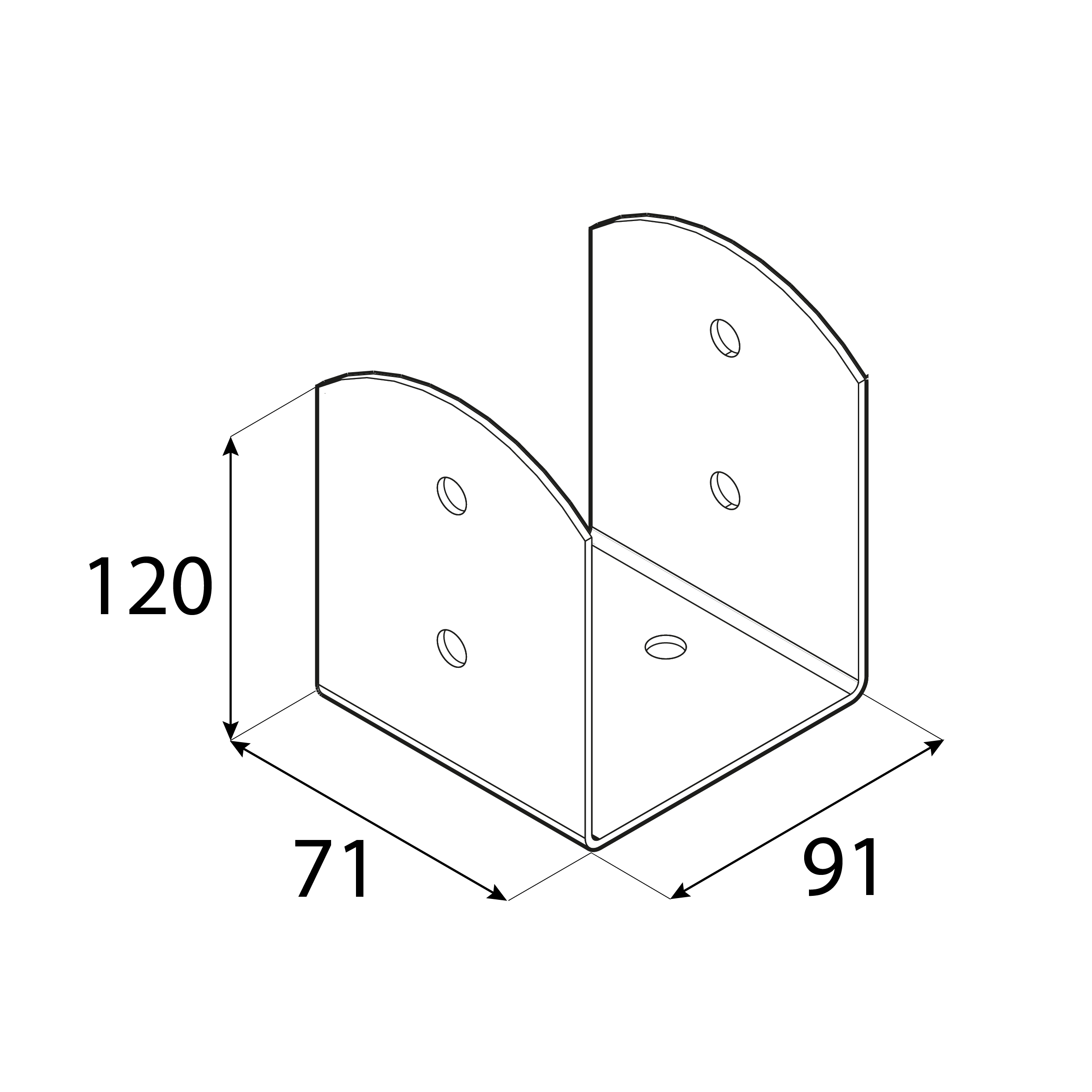 Podstawa słupa kotwa przykręcana do betonu typ U lekka - PSOL | 90 mm | Czarny