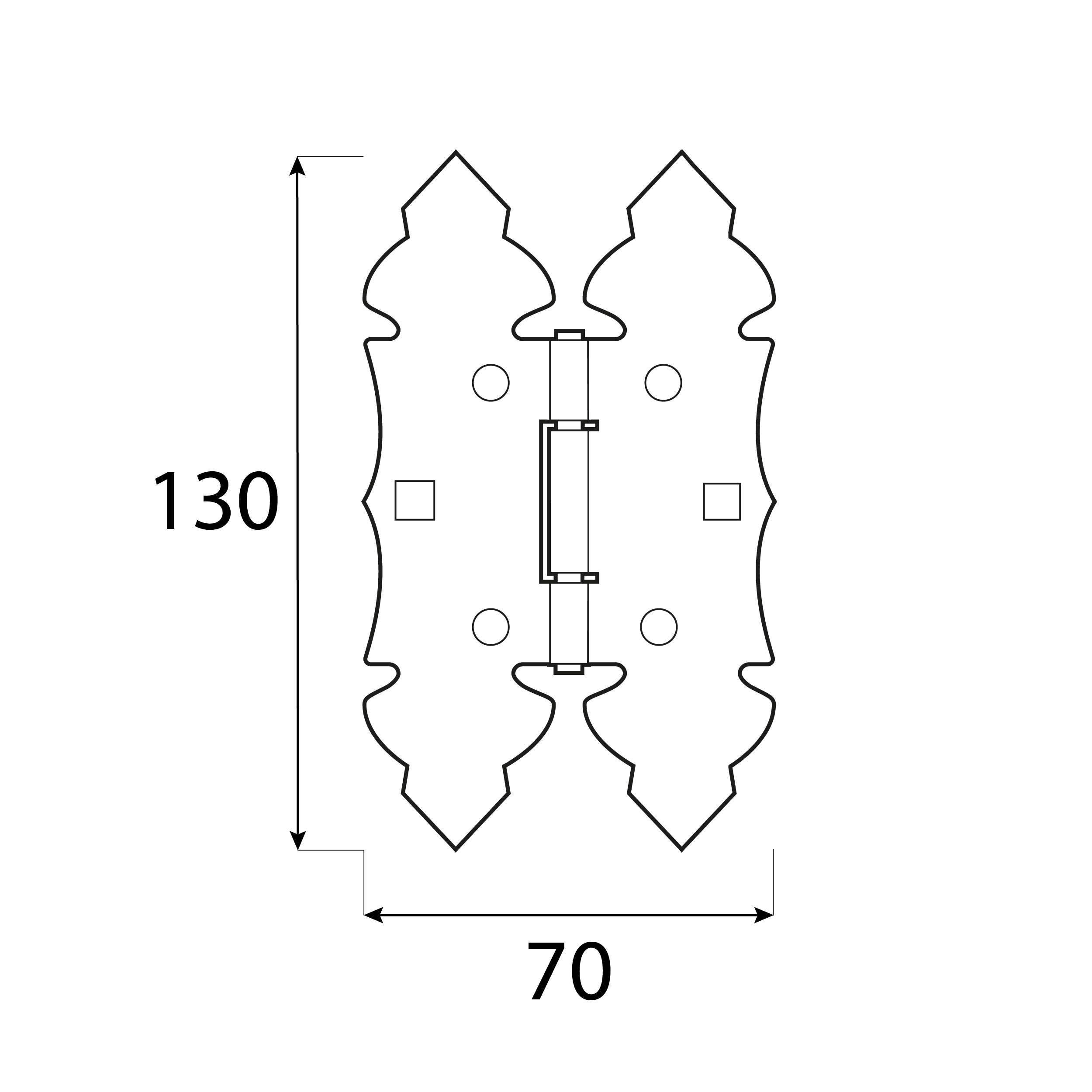 Zawias płaski ozdobny do furtki okiennic - ZOK 130 | 70 mm | Czarny | 130 mm Zawias płaski ozdobny do furtki okiennic - ZOK 130 | 70 mm | Czarny | 130 mm