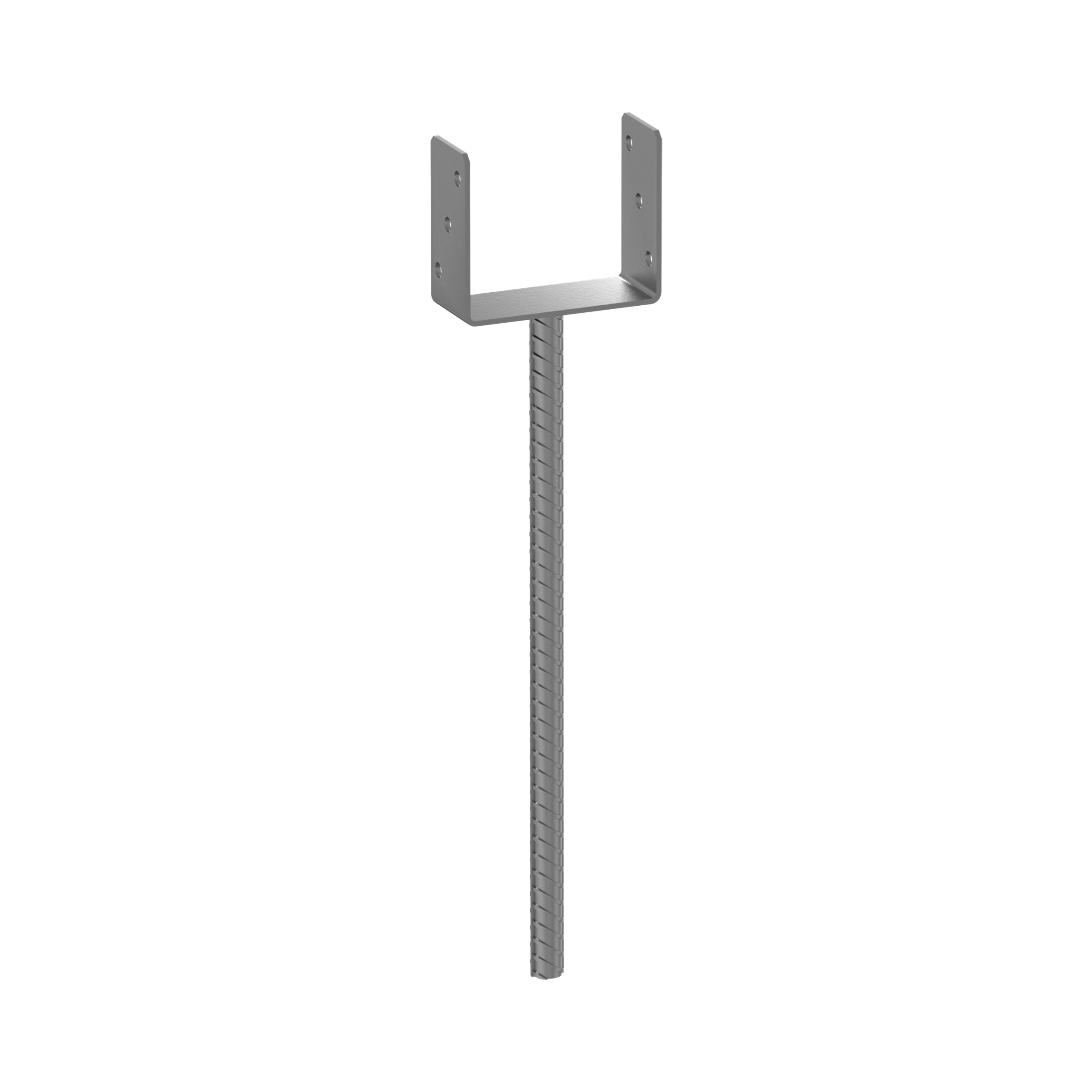 Podstawa słupa kotwa typ U z długim prętem - PS 500 | 140 mm | 624 mm