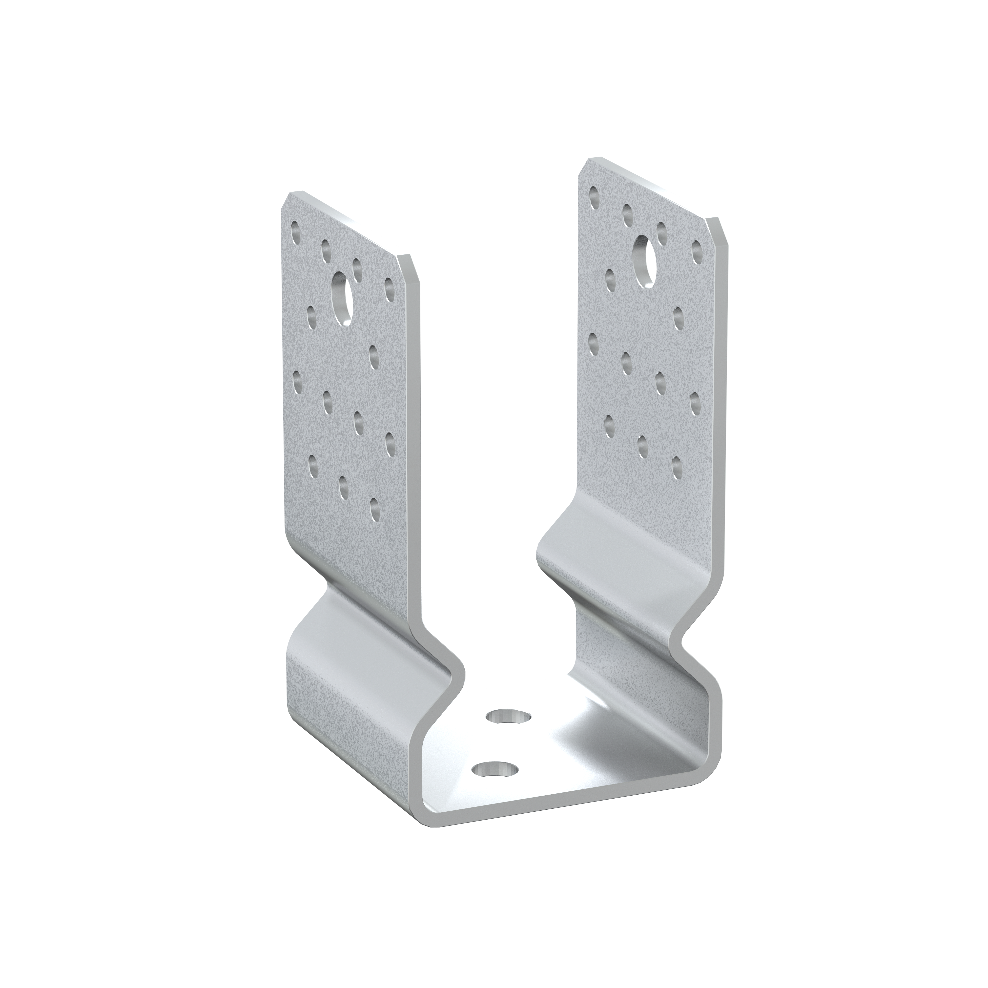 Podstawa słupa kotwa typ U z odsadzeniem wielopunktowa - PSSOZ | 80 mm | Srebrny