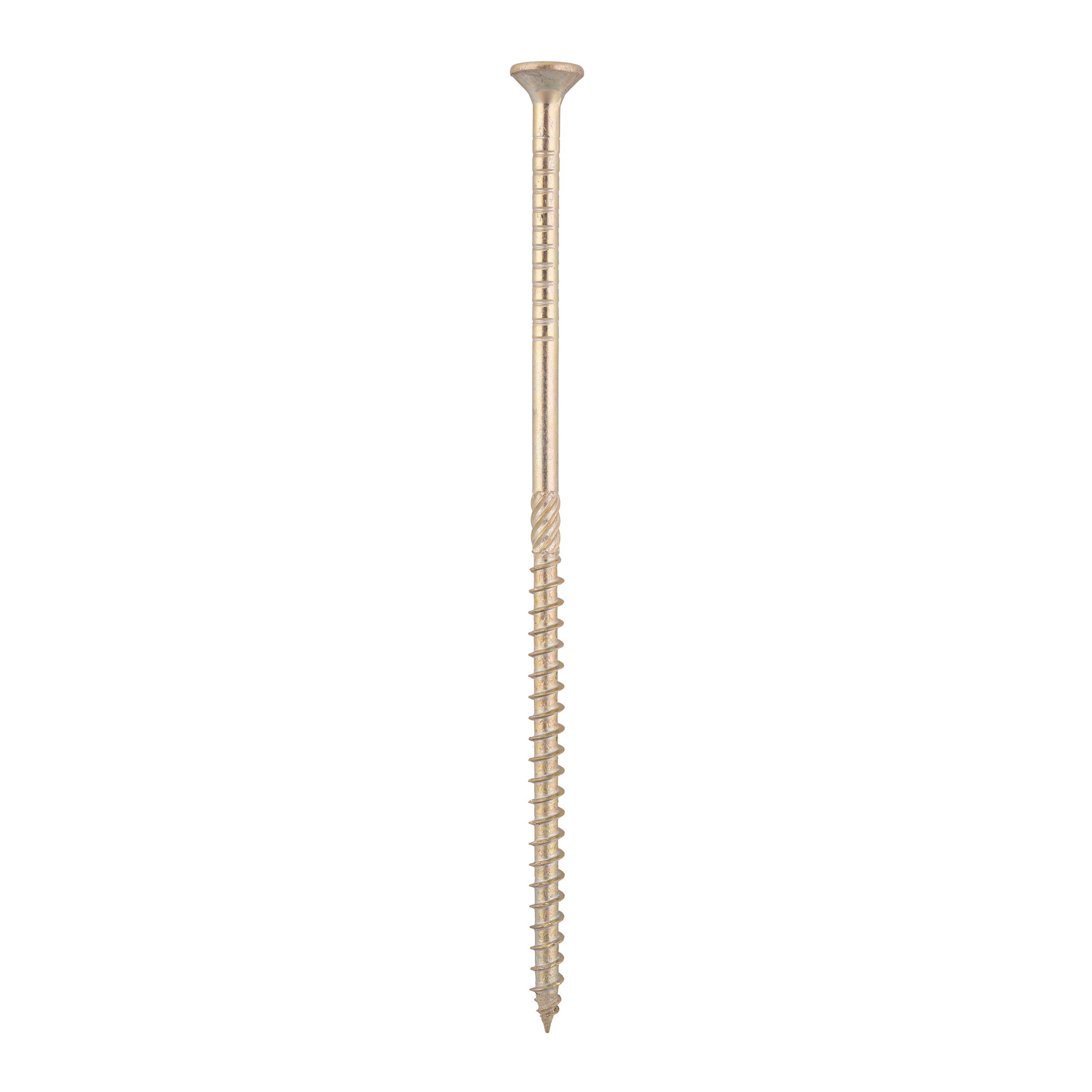 Wkręty ciesielskie do drewna stożkowe TORX - CS | 6 x 160 mm | Złoty | 100 szt Wkręty ciesielskie do drewna stożkowe TORX - CS | 6 x 160 mm | Złoty | 100 szt