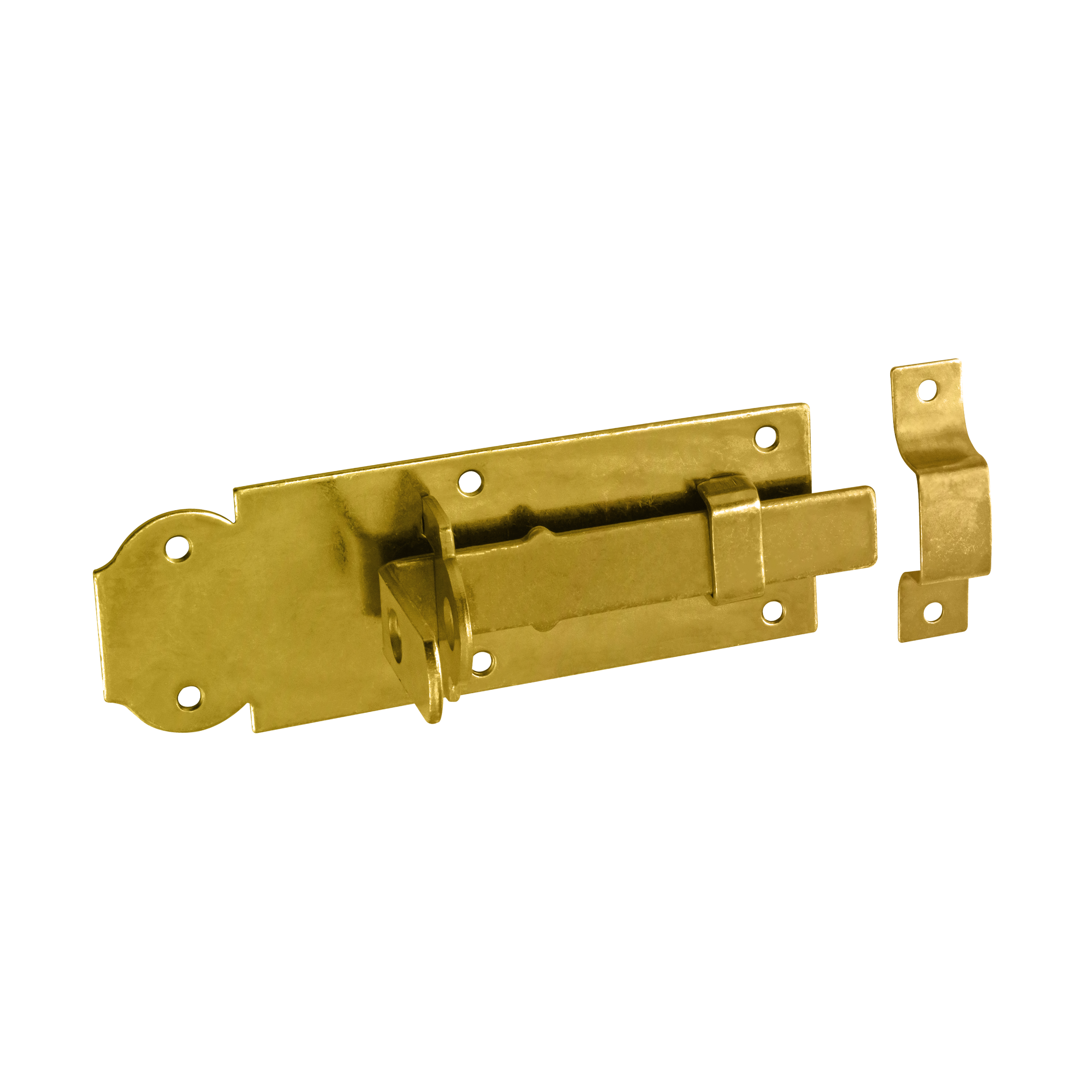 Abschließbarer Schlossriegel mit geradem Riegel für Gartentore - WZP | verzinkt | 55 mm Vorhängeschlossverschluss mit geradem Riegel für WZP-Tore, Gold, 160 mm, 160x55x6,0 mm, Baustahl DC01 2.