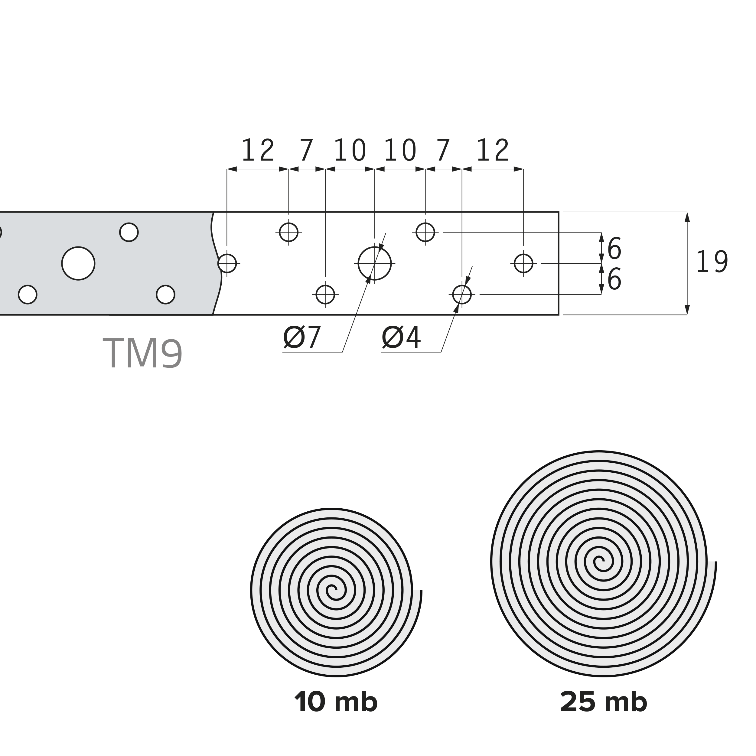 Taśma montażowa perforowana stal - TM 9 | 25 m | Srebrny | TM 9 Taśma montażowa perforowana stal - TM 9 | 25 m | Srebrny | TM 9