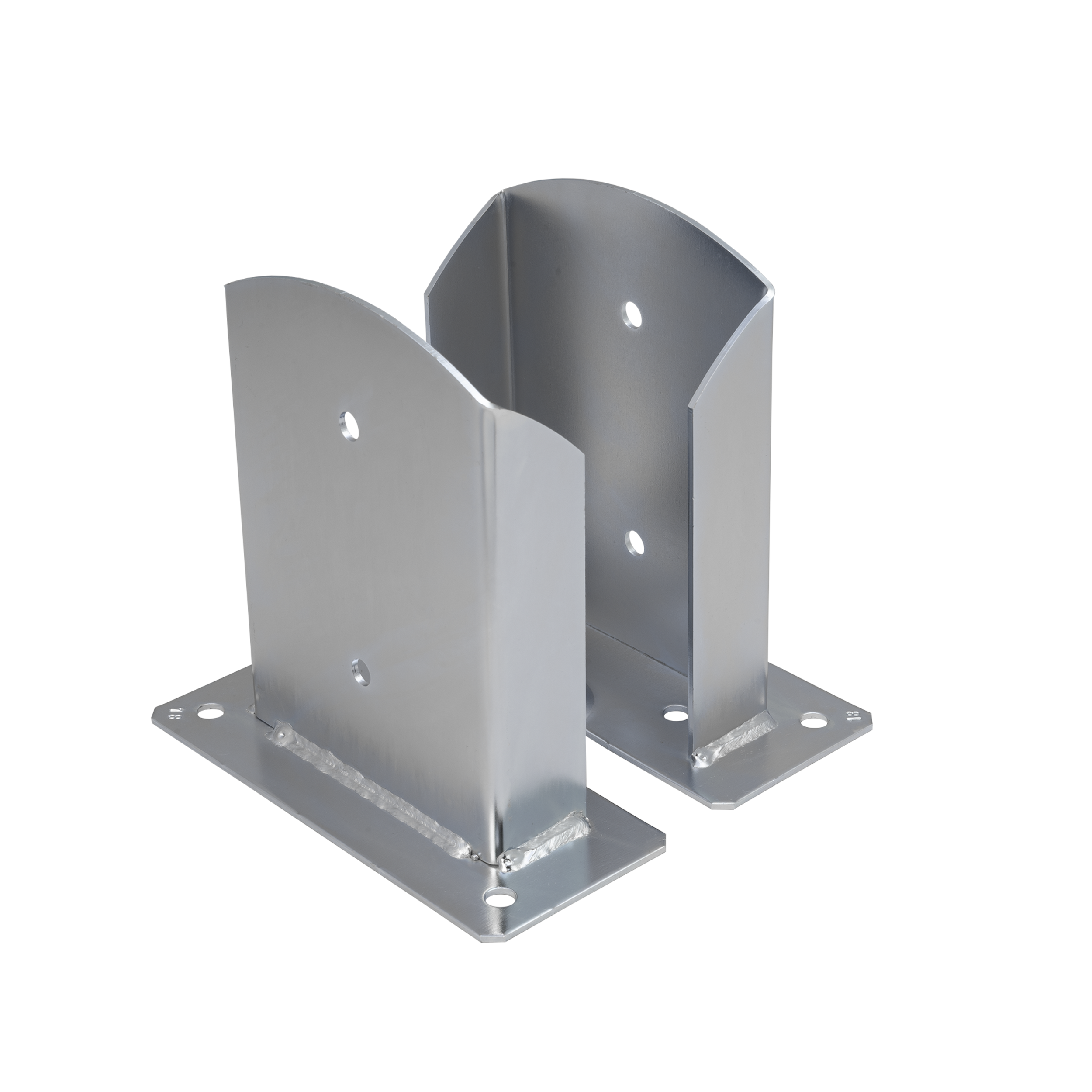 Pfostenträger zum aufdübeln Aufschraubhülse geteilt mit rechteckiger Grundplatte - PSD | 140 mm | verzinkt Säulenfuß-Spaltanker mit rechteckiger Basis PSD, 140 mm, silber, 141x200x3,0 mm 2.