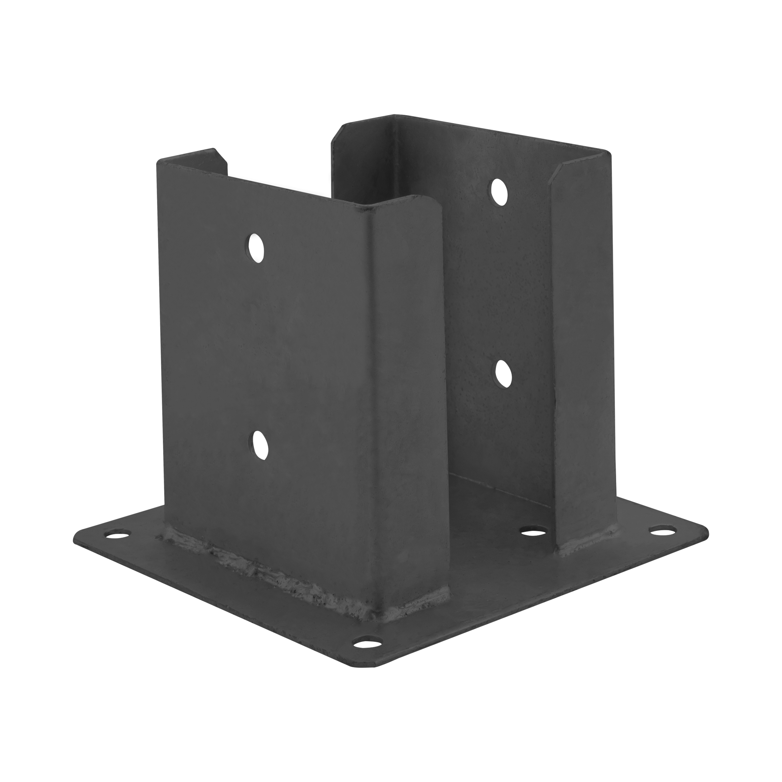 Podstawa słupa kotwa przykręcana podwójna z podstawą prostokątną - PSPD | 100 mm | Antracyt