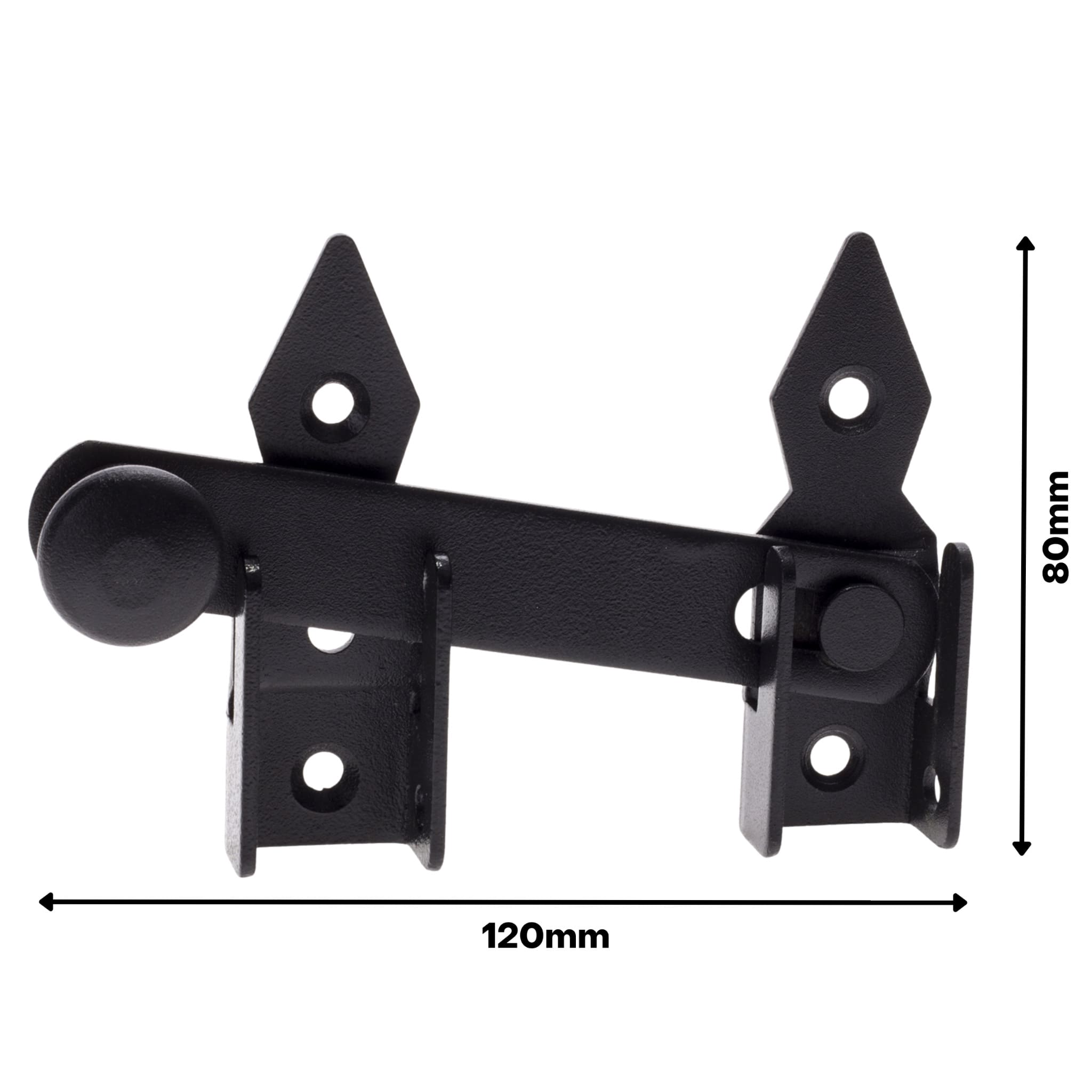 Torriegel für Tor und Gartentor - WOGO | schwarz | 120 mm WOGO Tor- und Schlupfriegelriegel, schwarz, 120 mm, DC01 Baustahl 2.