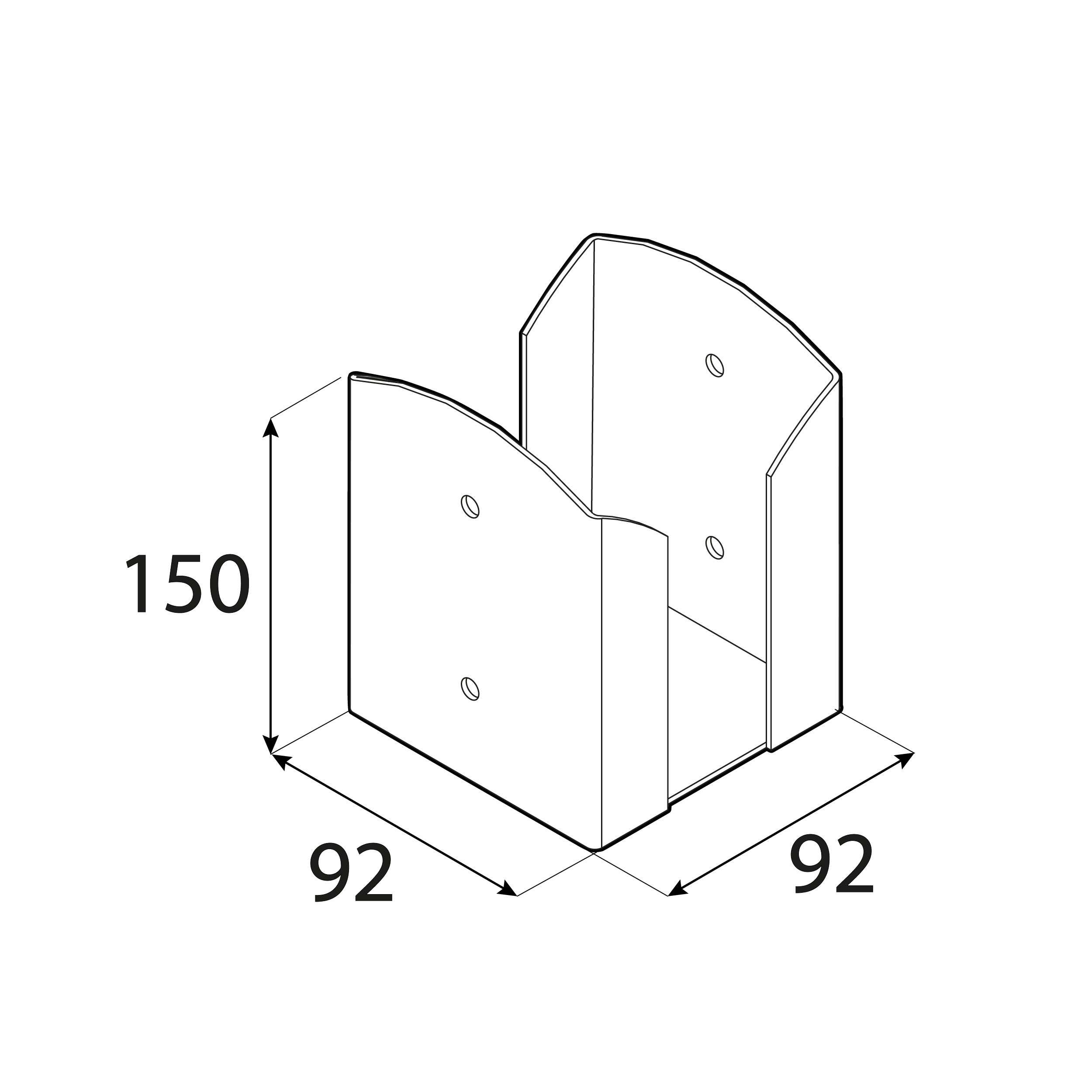 Podstawa słupa kotwa przykręcana podwójna prostokątna - PSPW | 90 mm | Srebrny Podstawa słupa kotwa przykręcana podwójna prostokątna - PSPW | 90 mm | Srebrny