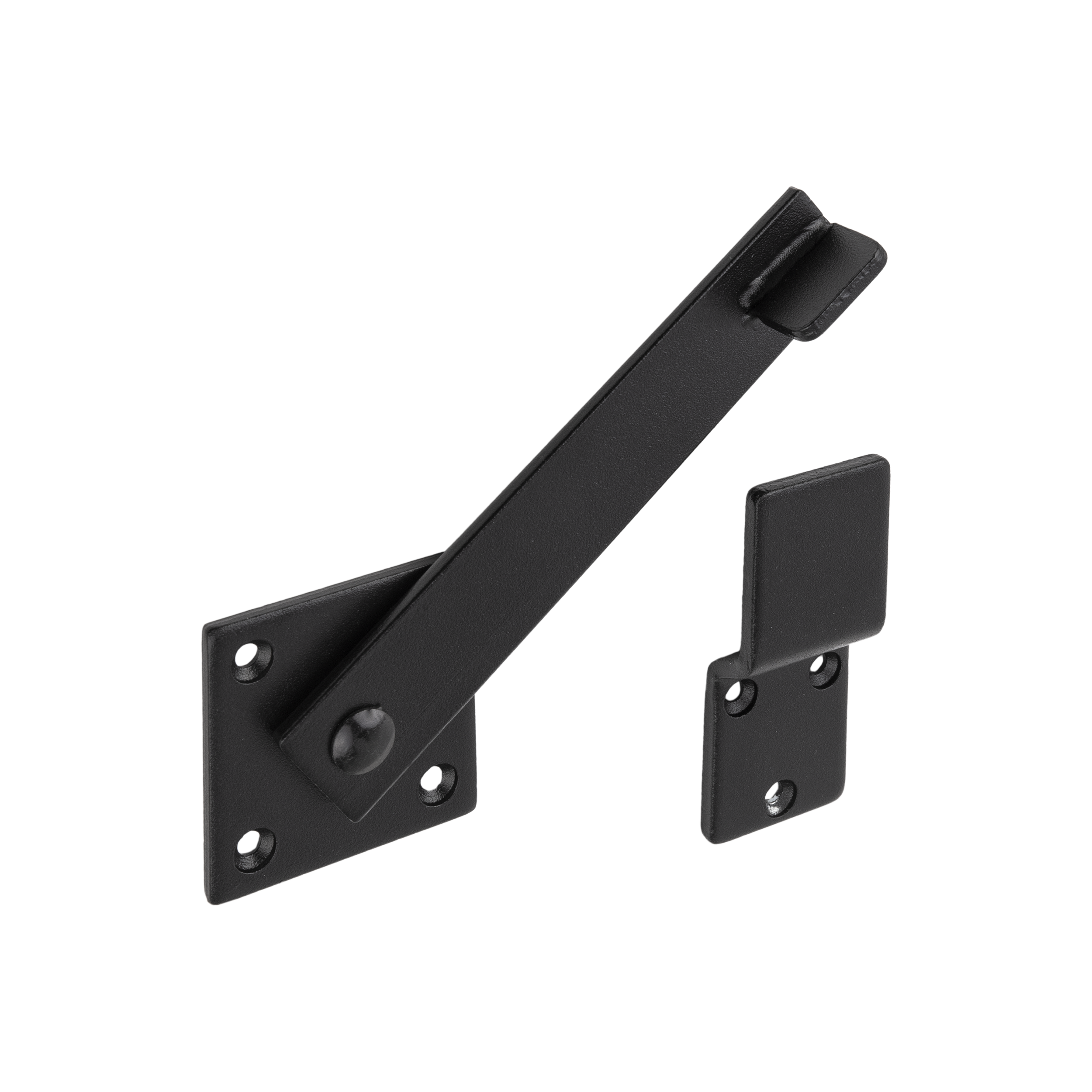Torriegel für Tor und Gartentor - WZO | schwarz | 155 mm Tor- und Schlupfriegel, WZO-Verschluss, schwarz, 155 mm, 155 x 80 x 50 x 4,0 mm, DC01-Baustahl, Schuss 1.
