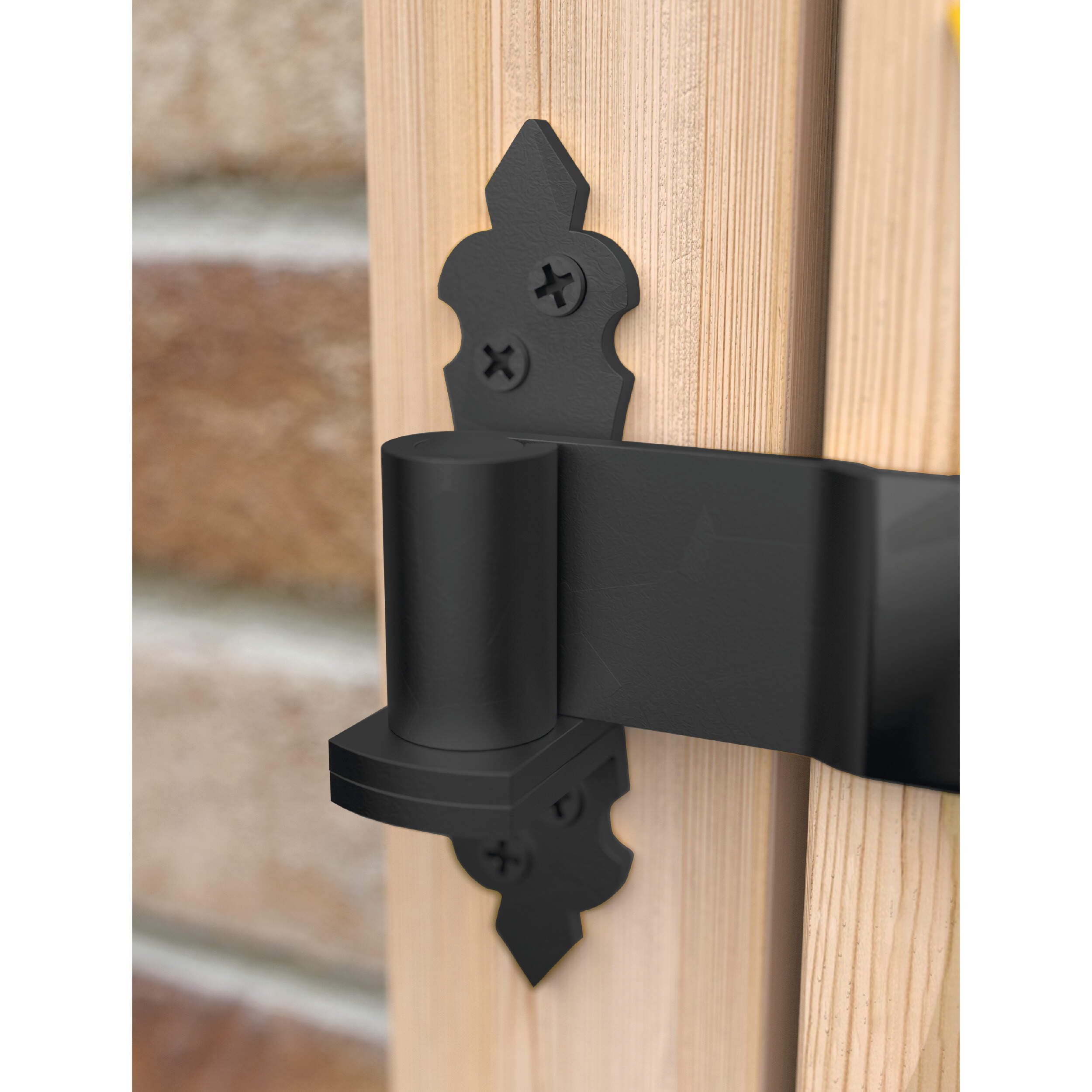 Zierkloben für Torbänder - UCO | schwarz | fi 13 mm | 11 mm Dekorativer Zapfengriff für Torscharniere UCO 13/11, 37 mm, schwarz, 13 mm, 11x120x4,0 mm 1.