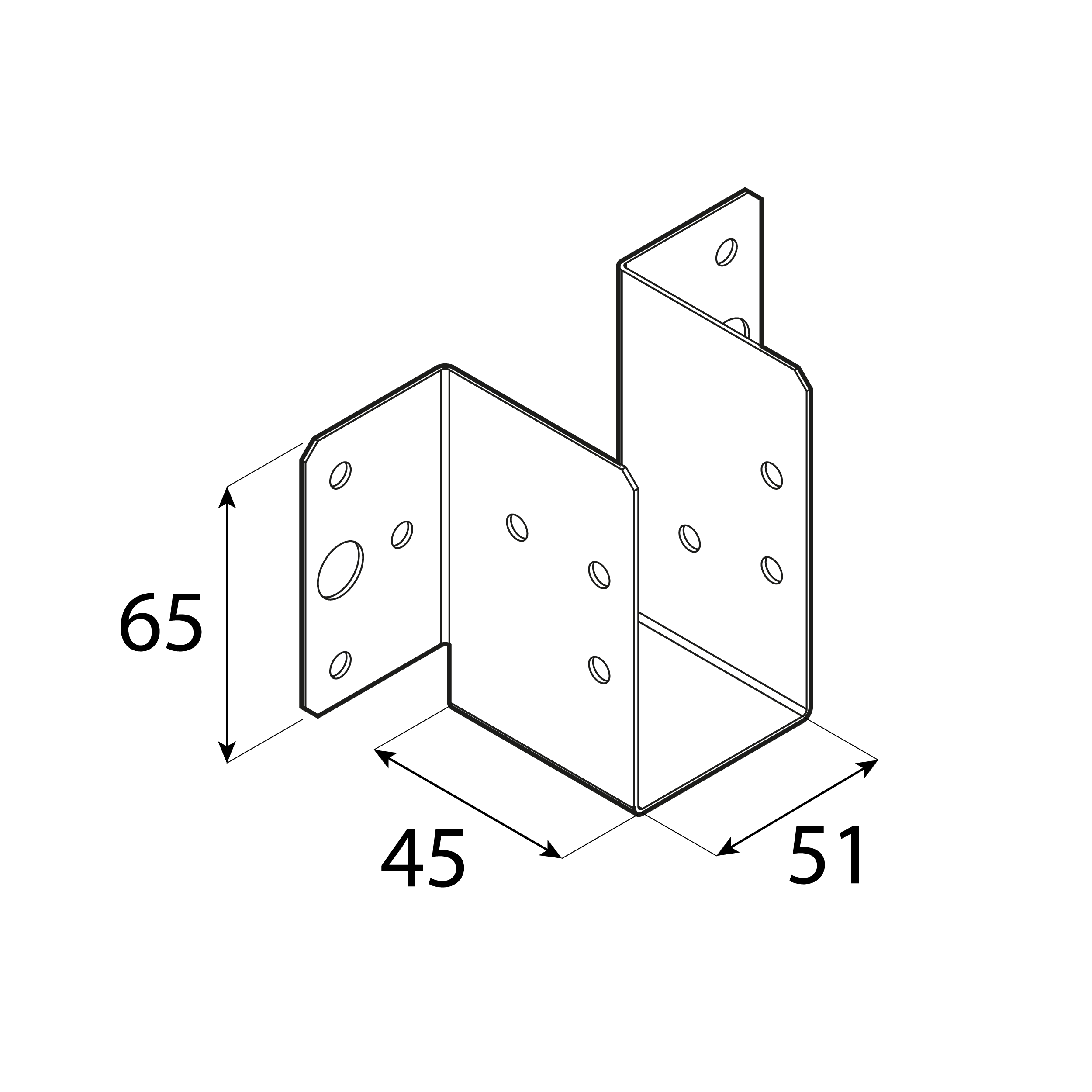 Balkenschuh leicht für Holzlatten Balkenträger Trägerschuh feuerverzinkt - WL 8 | 51x65x45 mm Lichtbalkenaufhänger WL 8, 51x65x45 mm, 51x65x45x1,0 mm, DX51D Baustahl, silber, Schuss 1.