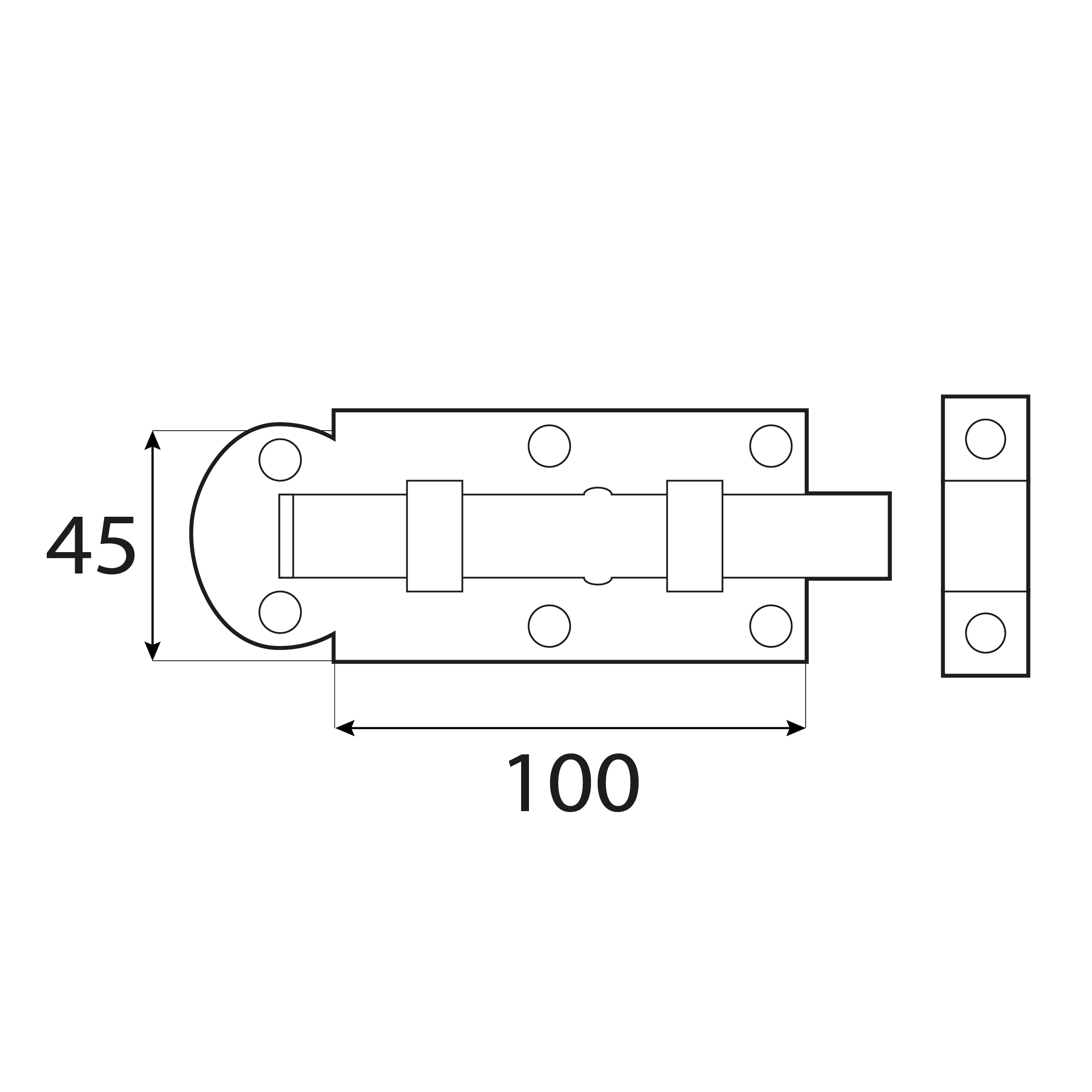 Zasuwka zamknięcie na kłódkę z ryglem prostym do furtek - WZP | Złoty | 100 mm
