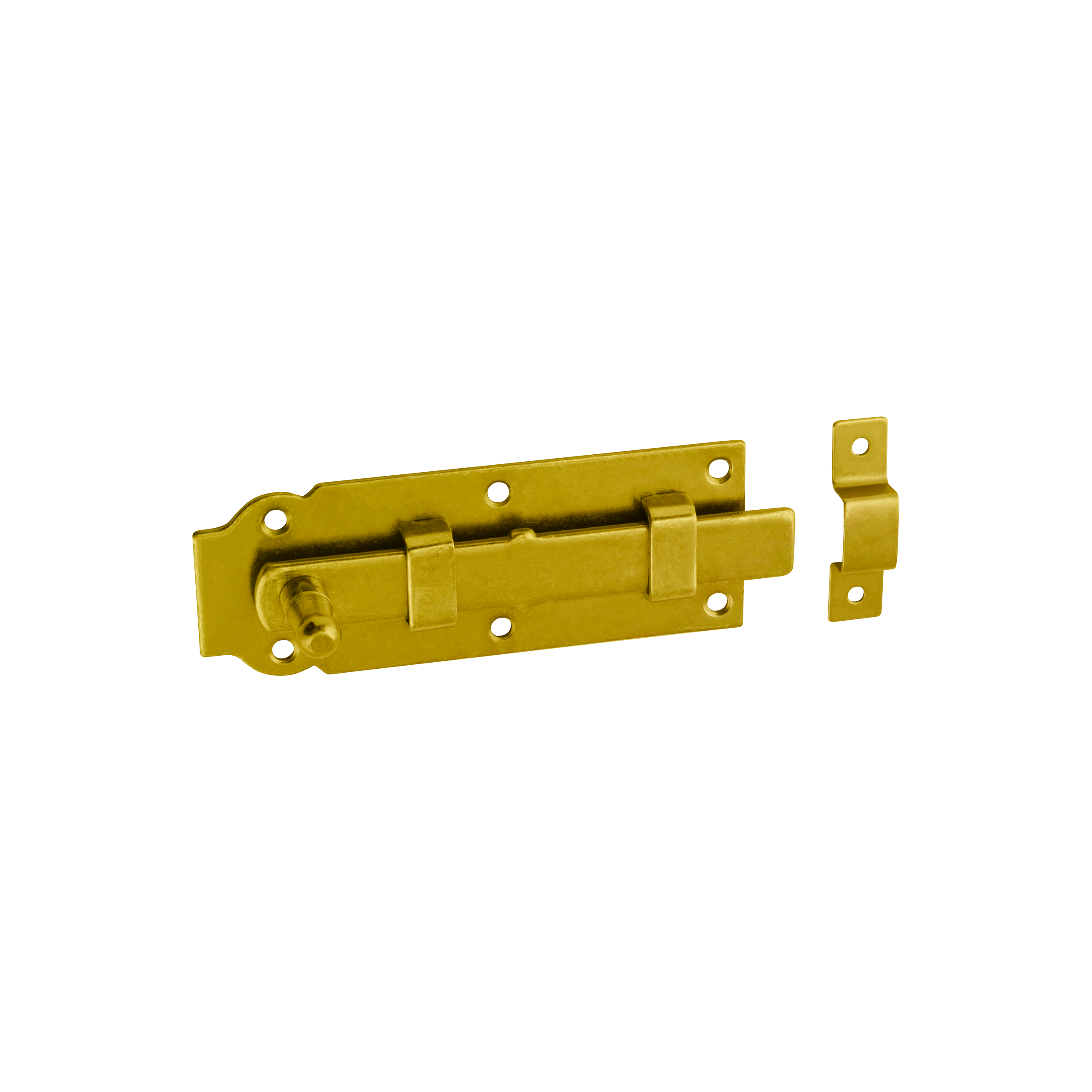 Schlossriegel mit geradem Riegel für Gartentore - W | verzinkt | 55 mm Riegel mit geradem Riegel B 140, 140 mm, gold, 140x55x5,0 mm.