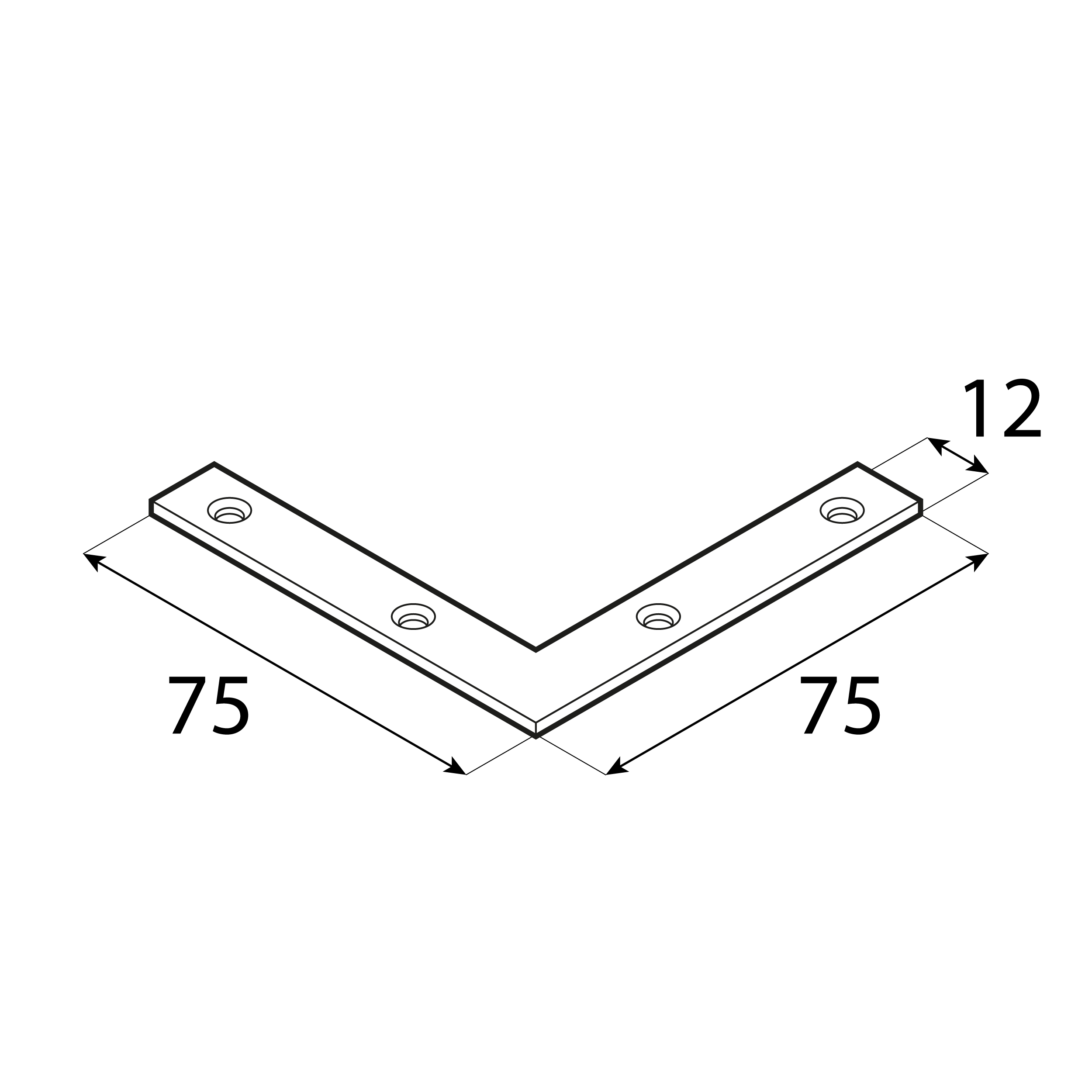 Eckwinkel Montagewinkel Fensterwinkel Winkelverbinder - NA 75 | 75x12 mm | 2 mm | verzinkt Fenstereinbauecke NA 75, 75x12 mm, 2 mm, silber, 75x75x12x2,0 mm, DC01 Baustahl, Schuss 1.