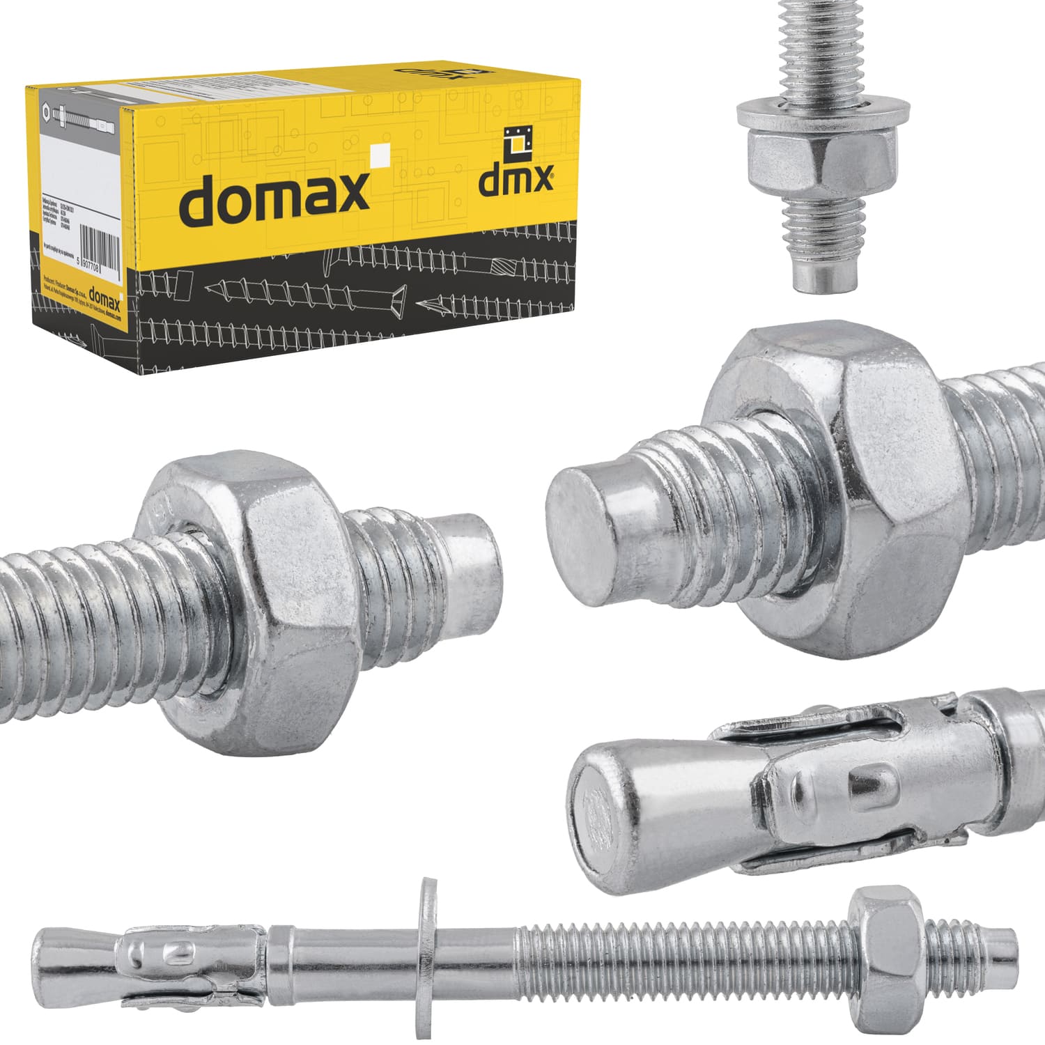 Bolzenanker Beton Sechskantkopf - PBK | M12 x 120 mm | verzinkt | 25 Stk. Mechanische Ringanker für PBK-Beton, M12x120 mm, silber, 25 Stk., 12x120 mm, gehärteter Kohlenstoffstahl, Produktfoto.