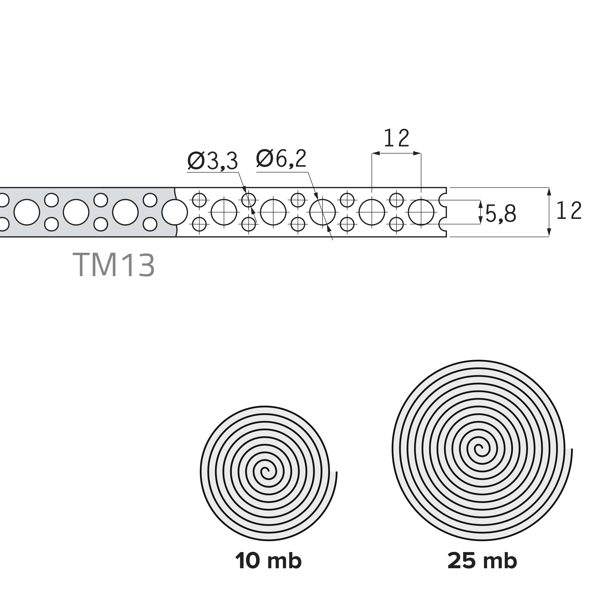 Taśma montażowa perforowana stal - TM 13 | 25 m | Srebrny | TM 13