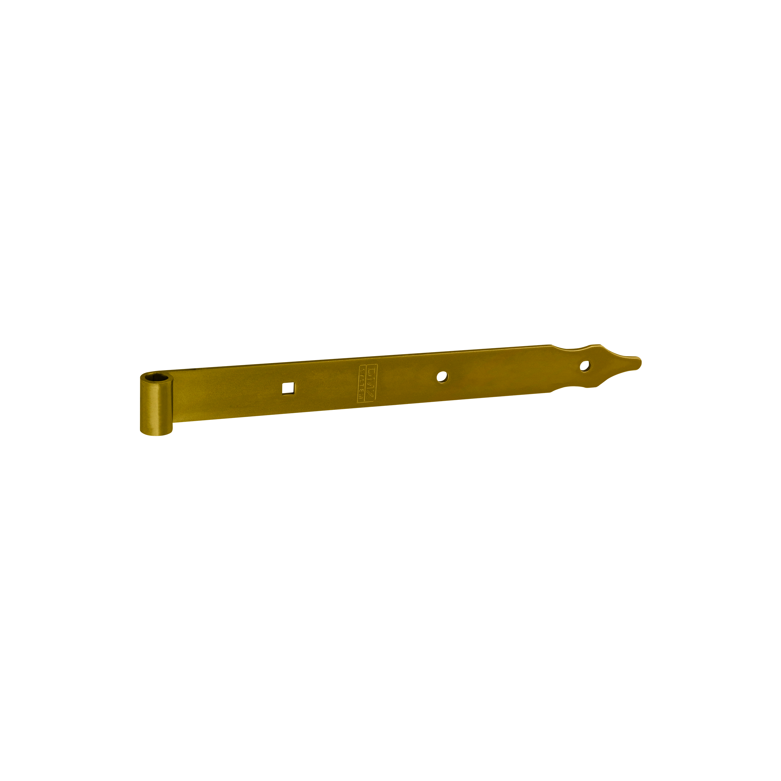 Ladenband für Tore - ZP | verzinkt | 300 mm | fi 10 mm Bandscharnier für Tore ZP 300/10, 300 mm, gold, 10 mm, 300x30x3,0 mm.