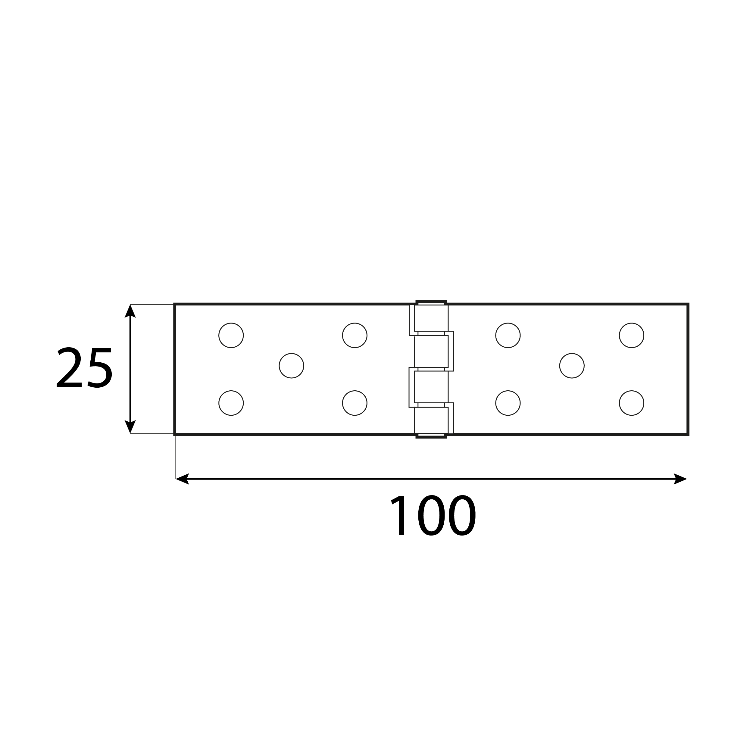 Zawias płaski budowlany splatany - Z 100/35 | 100 mm | Złoty | 35 mm